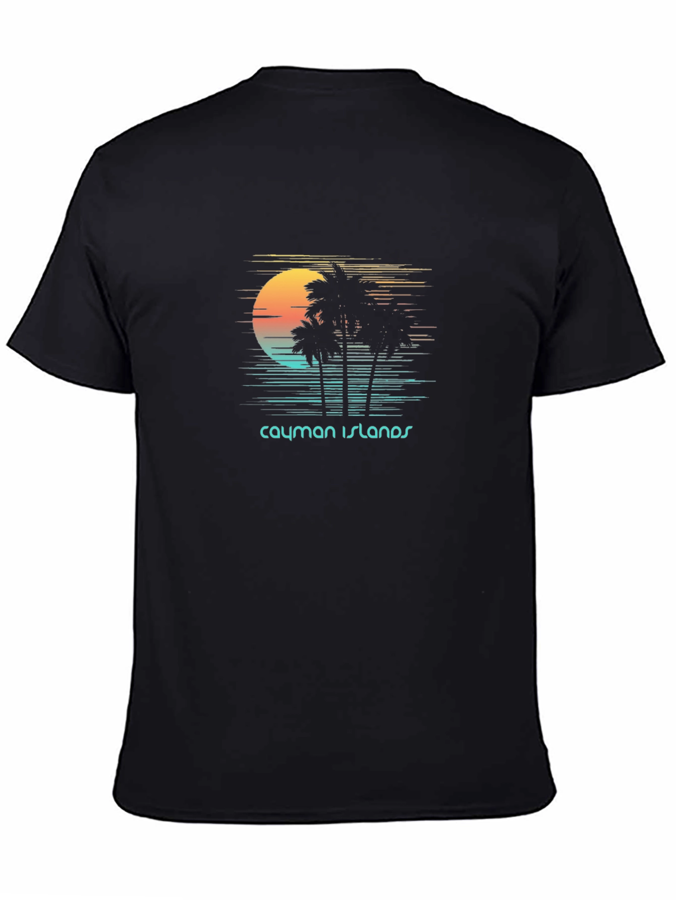 Cayman Islands Sunset T-Shirt - Tropical Palm Tree Design