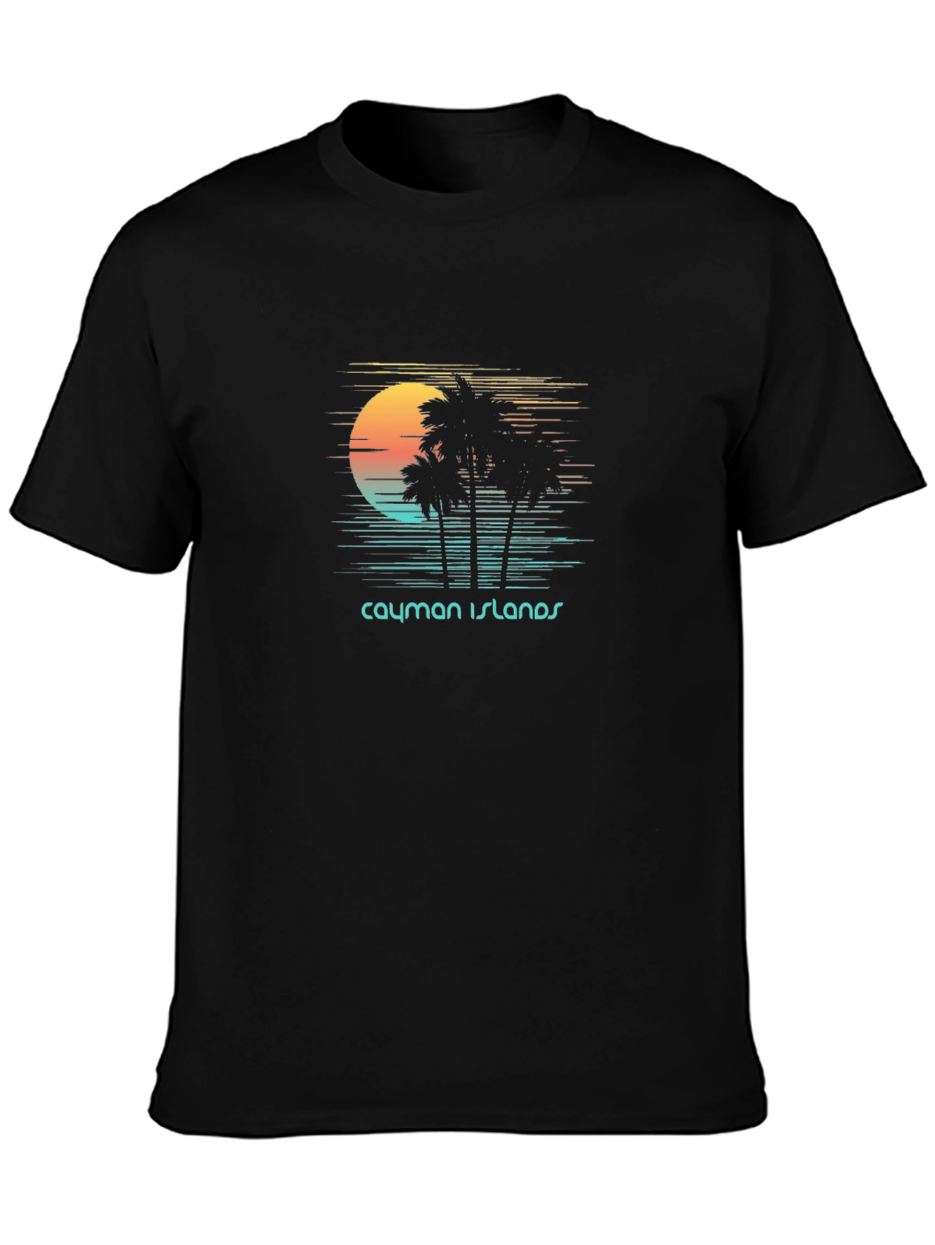Cayman Islands Sunset T-Shirt - Tropical Palm Tree Design