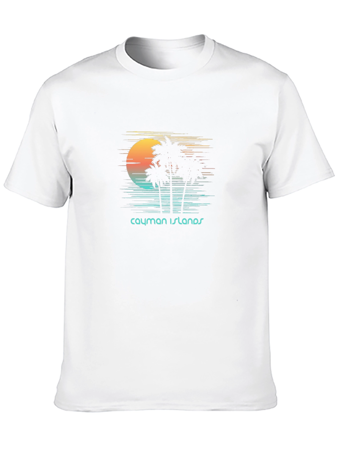 Cayman Islands Sunset T-Shirt - Tropical Palm Tree Design