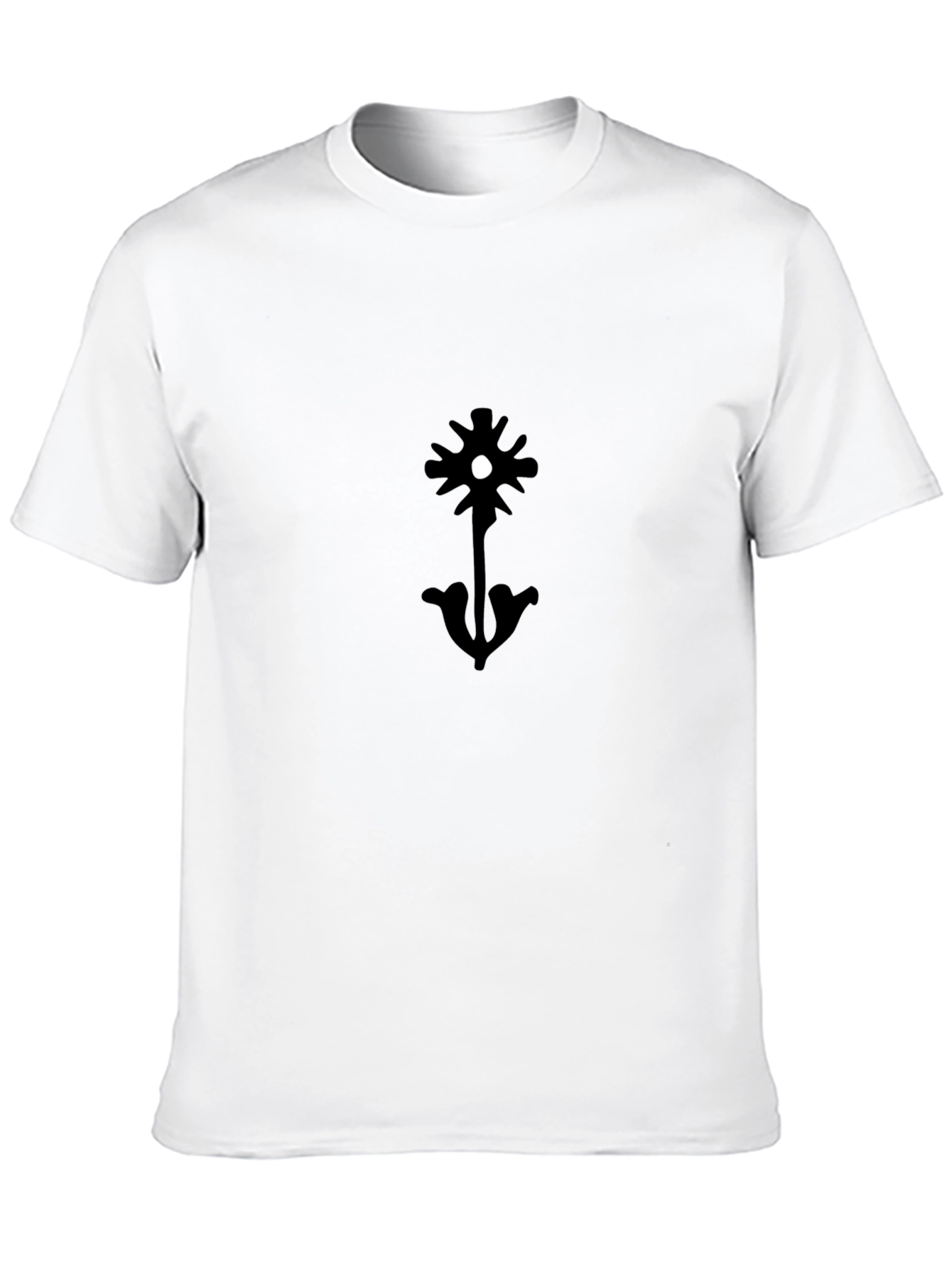 Black T-Shirt with Unique Floral Graphic
