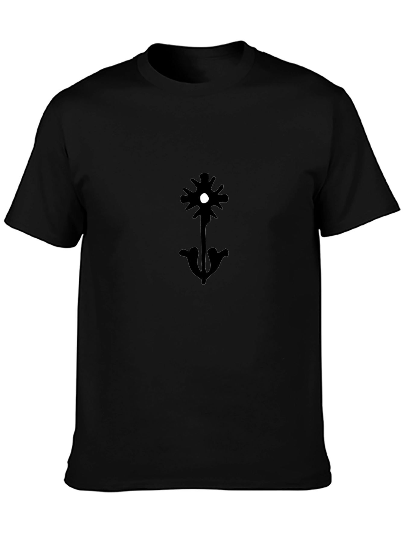 Black T-Shirt with Unique Floral Graphic