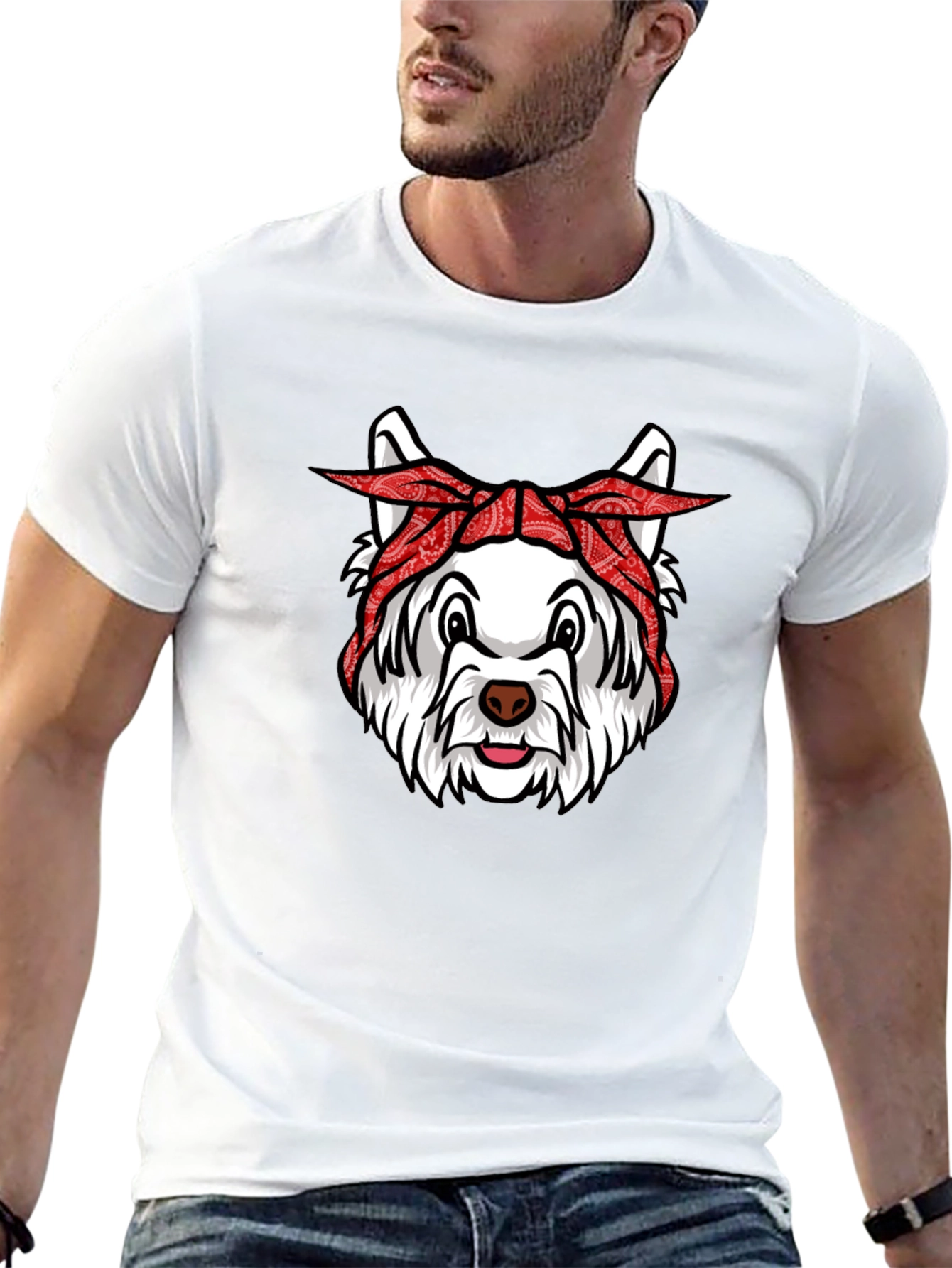 Dog Bandana Graphic Tee - Cool Canine Style