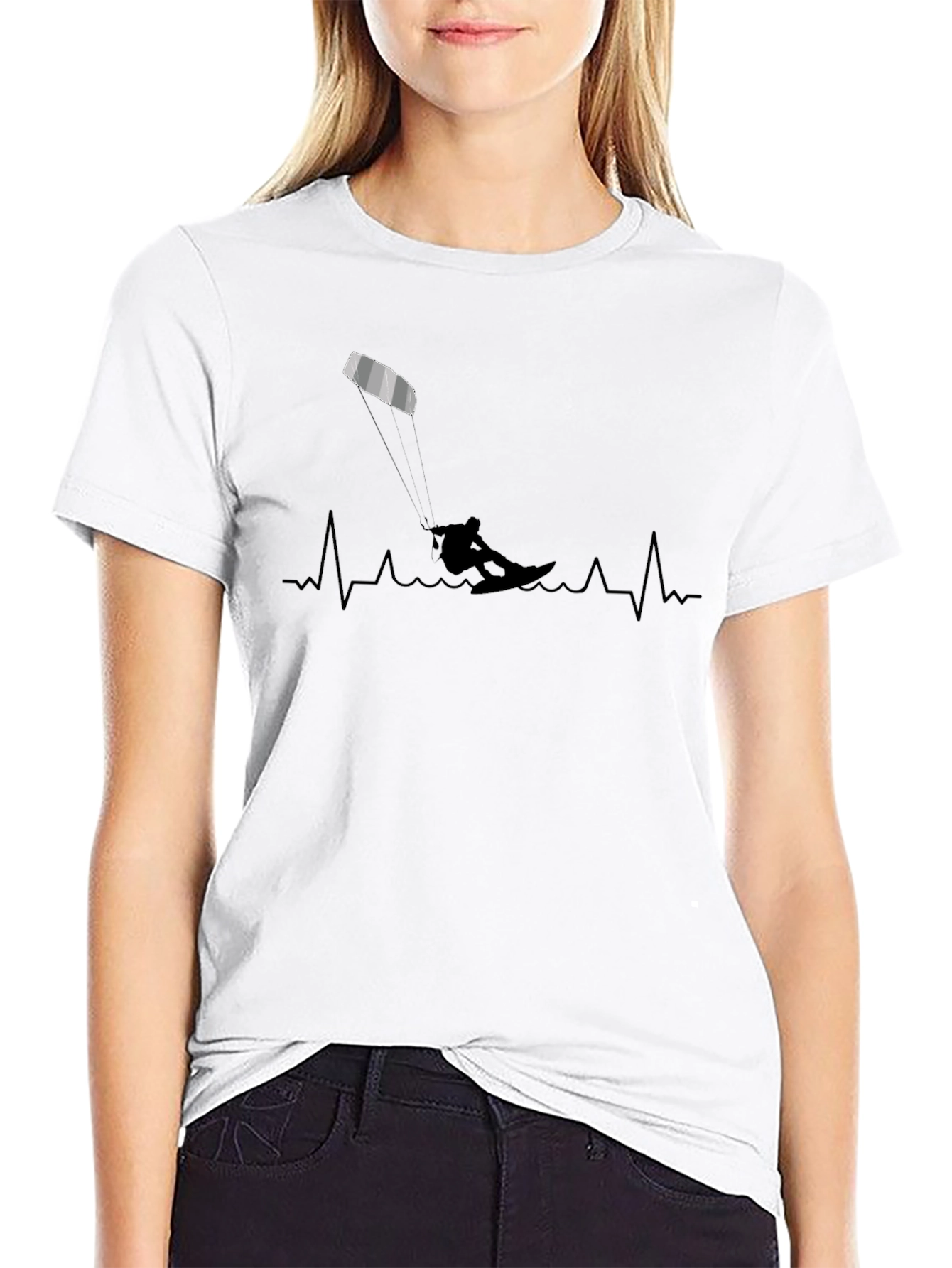 Kitesurfing Heartbeat T-Shirt - Passion on Display!