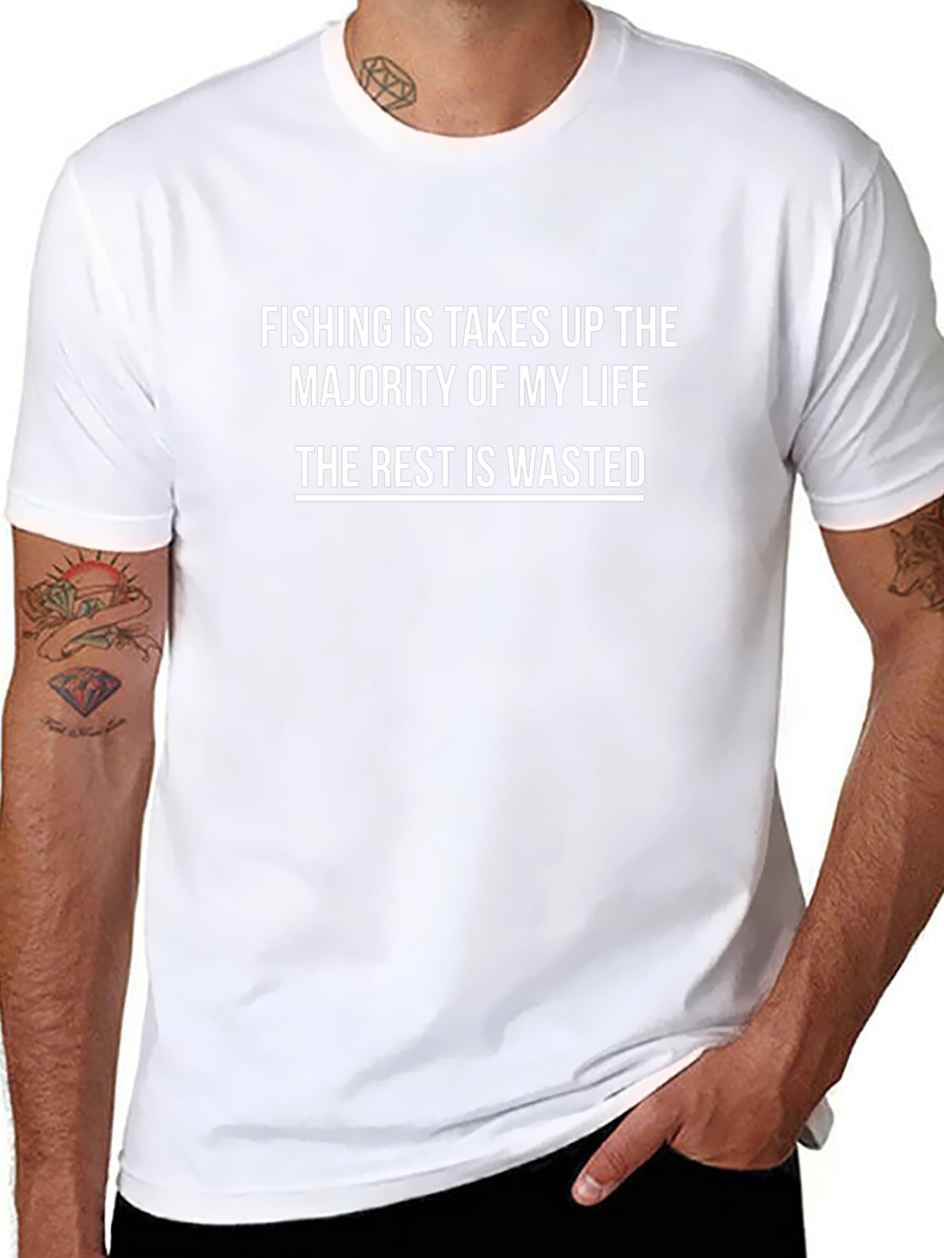 Fishing is Life T-Shirt - Black Novelty Tee