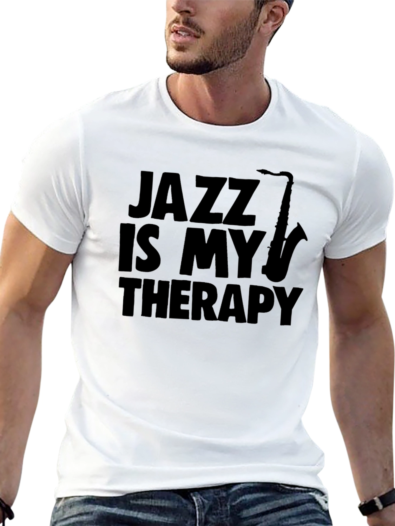 Jazz Is My Therapy Black T-Shirt