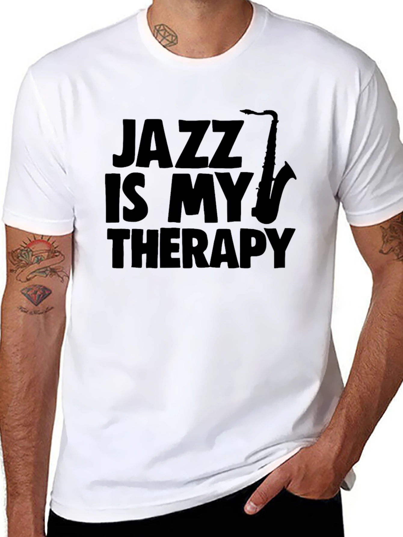 Jazz Is My Therapy Black T-Shirt
