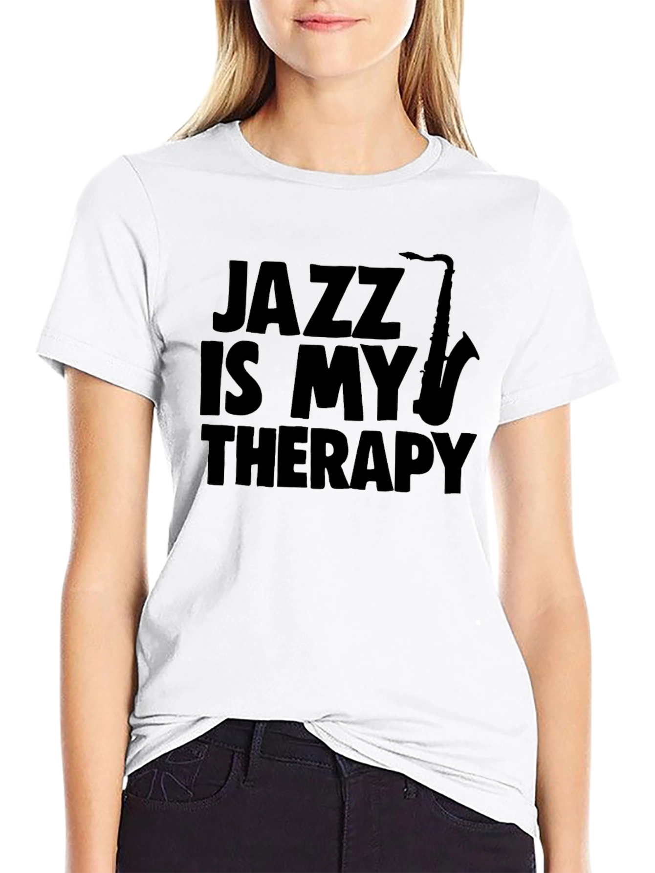 Jazz Is My Therapy Black T-Shirt