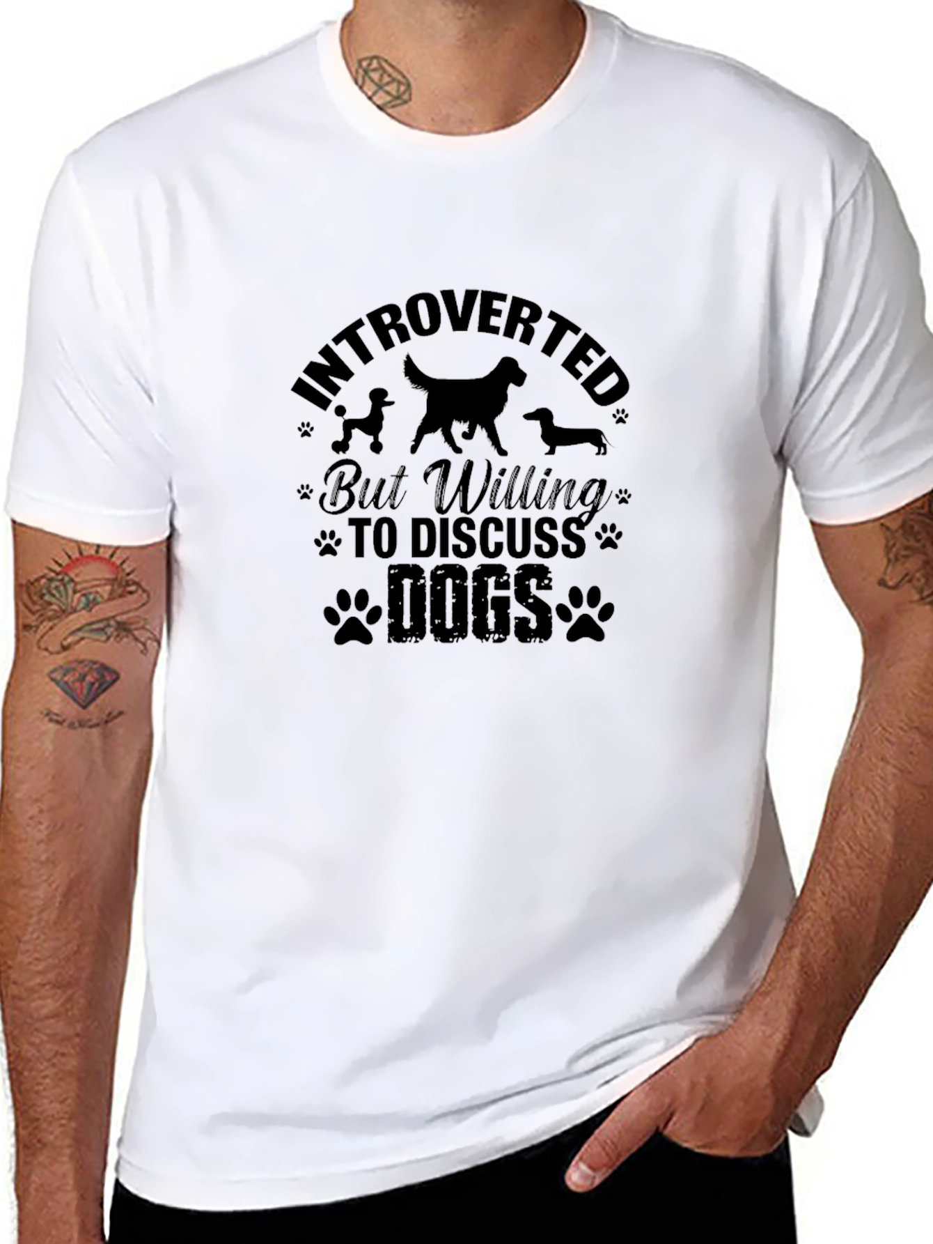 Introverted but Willing to Discuss Dogs T-Shirt