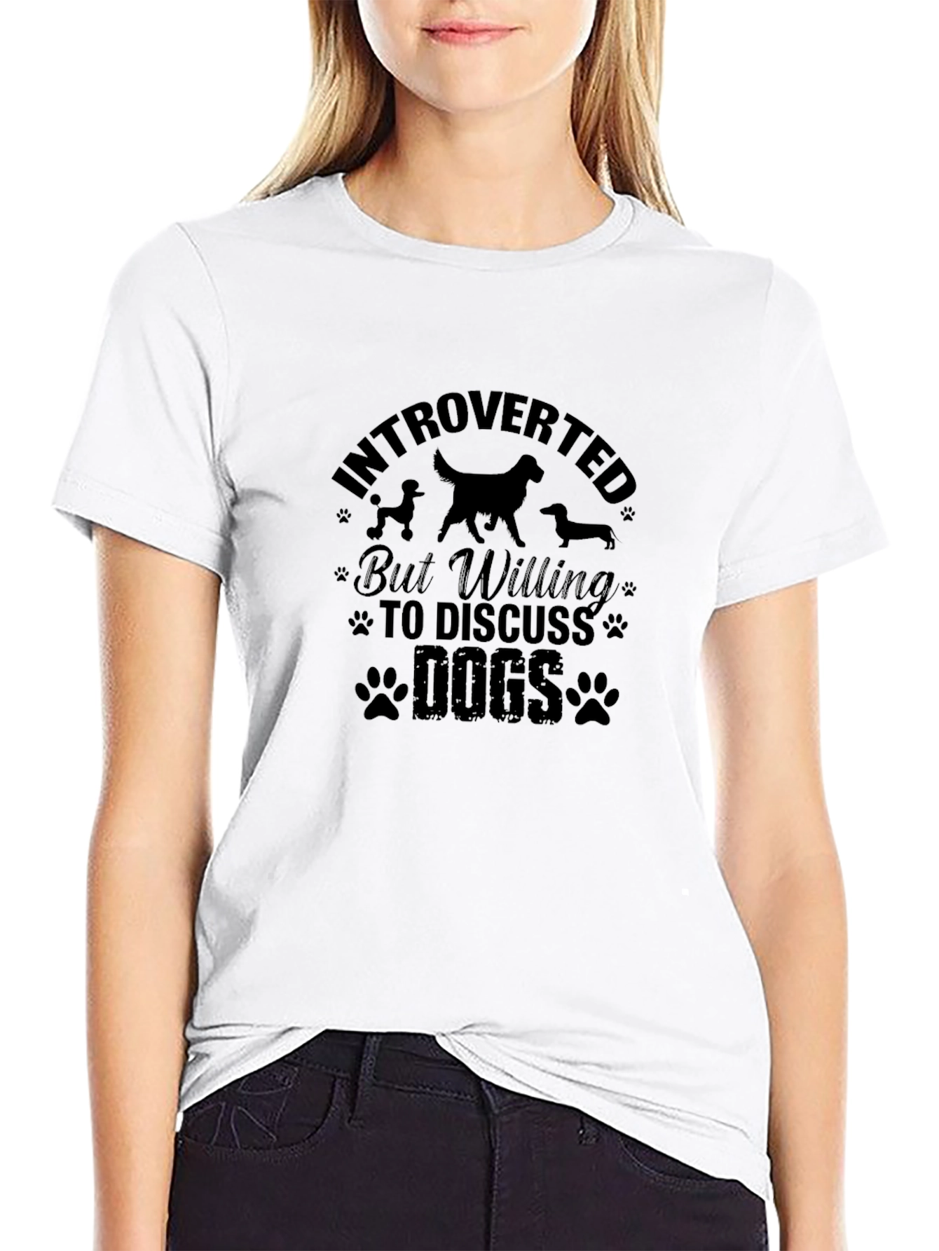 Introverted but Willing to Discuss Dogs T-Shirt