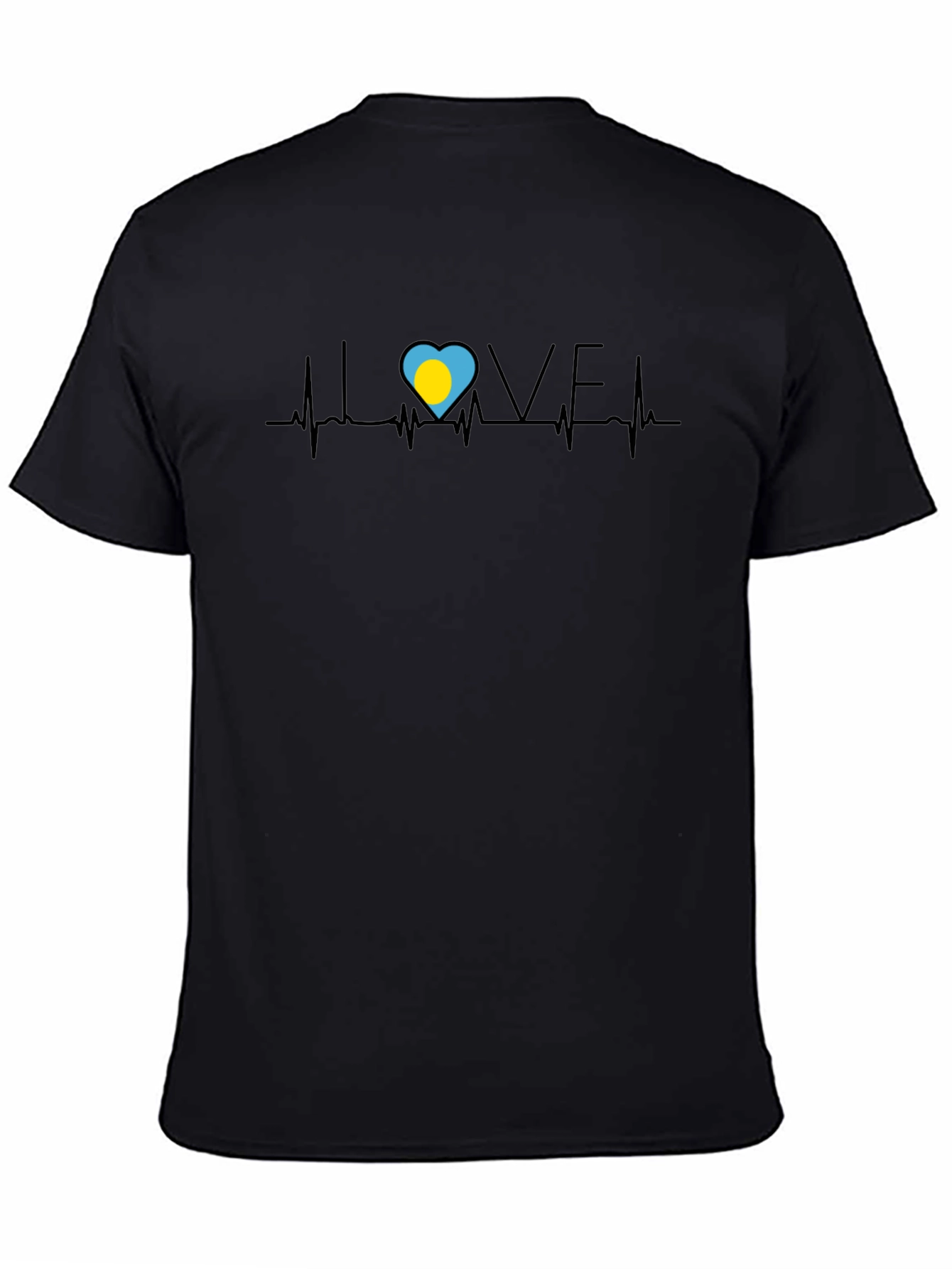 Love Palau Heartbeat T-Shirt - Black