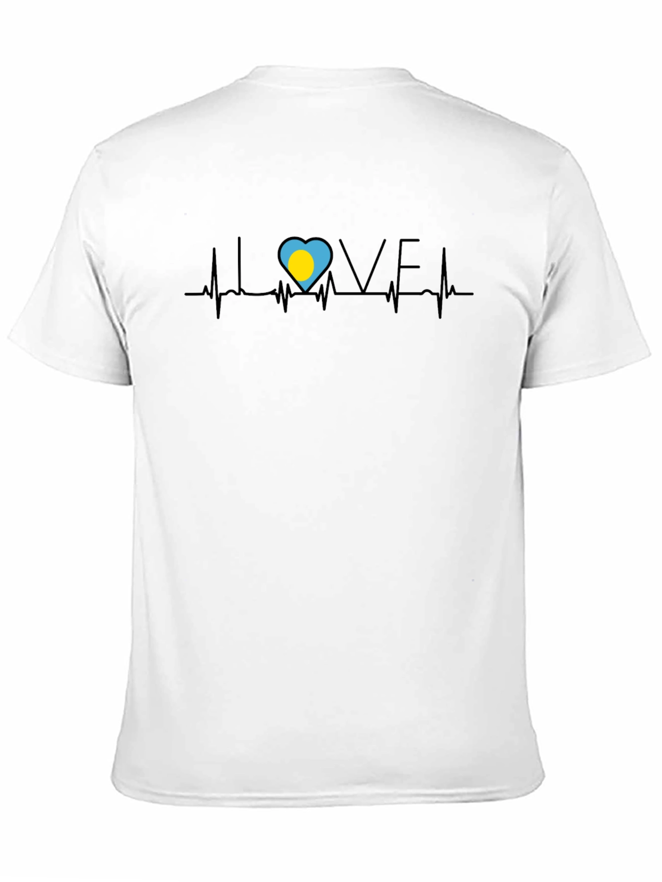 Love Palau Heartbeat T-Shirt - Black