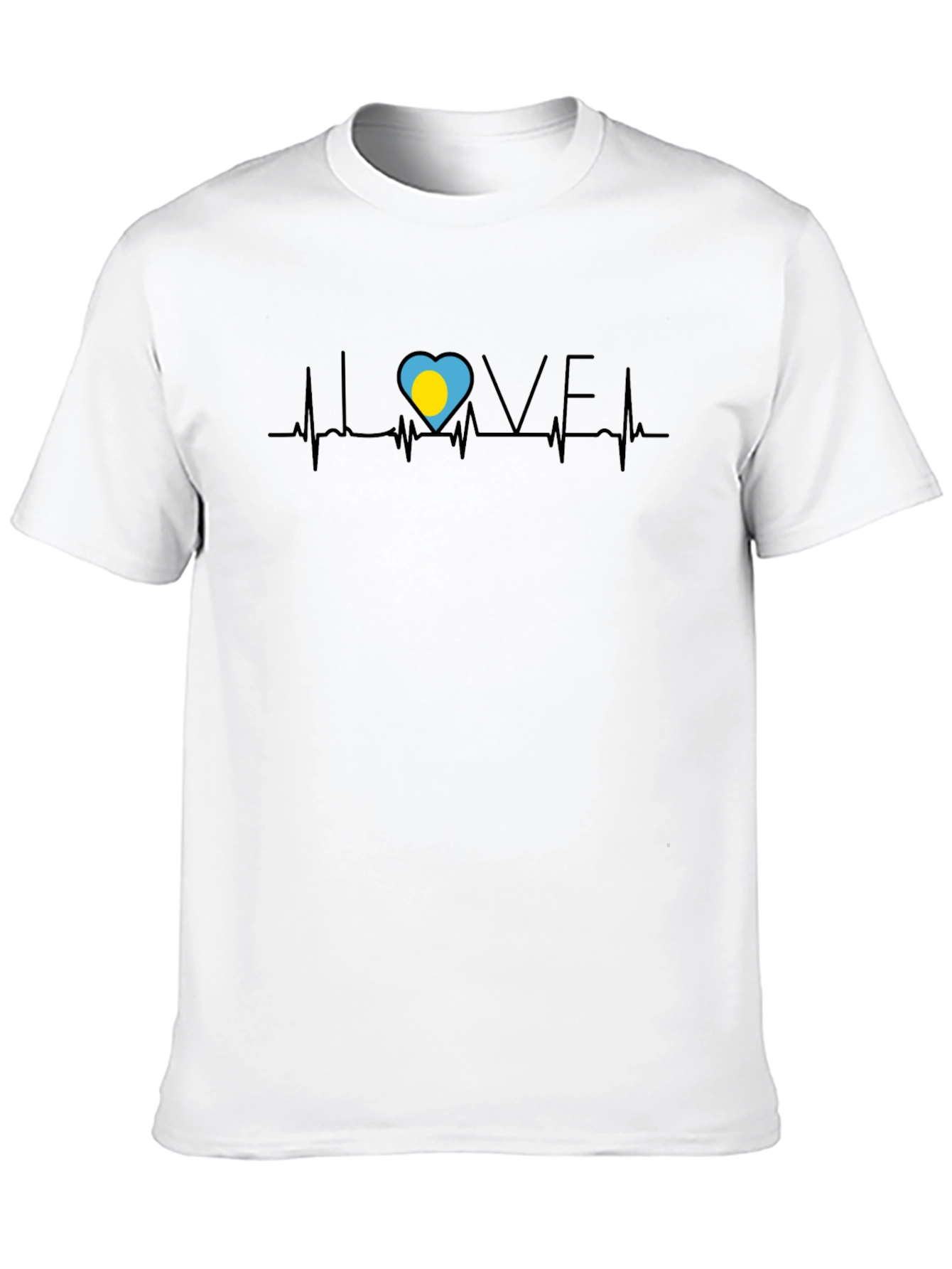 Love Palau Heartbeat T-Shirt - Black