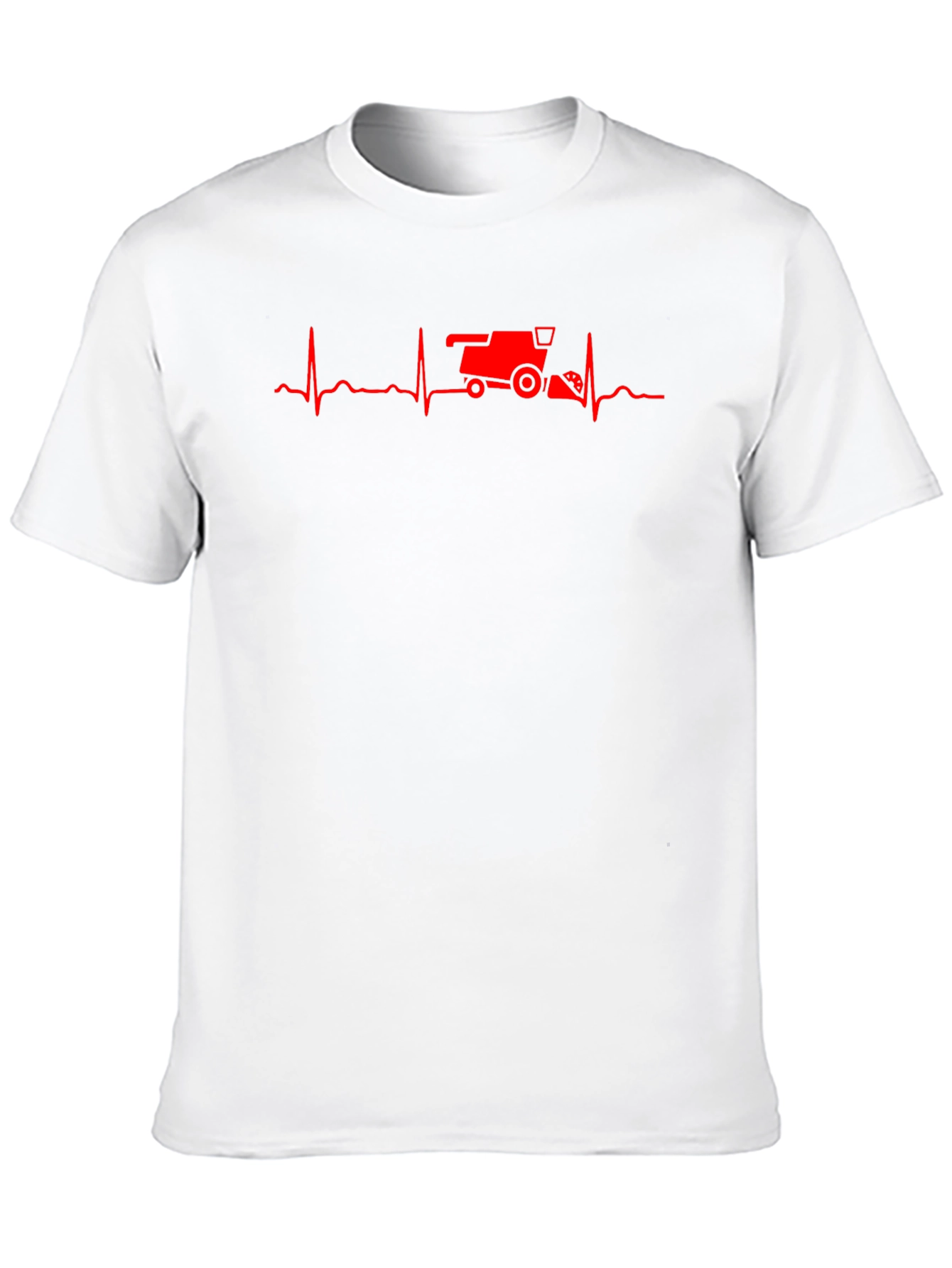 Farmer Heartbeat T-Shirt - Red Combine Design