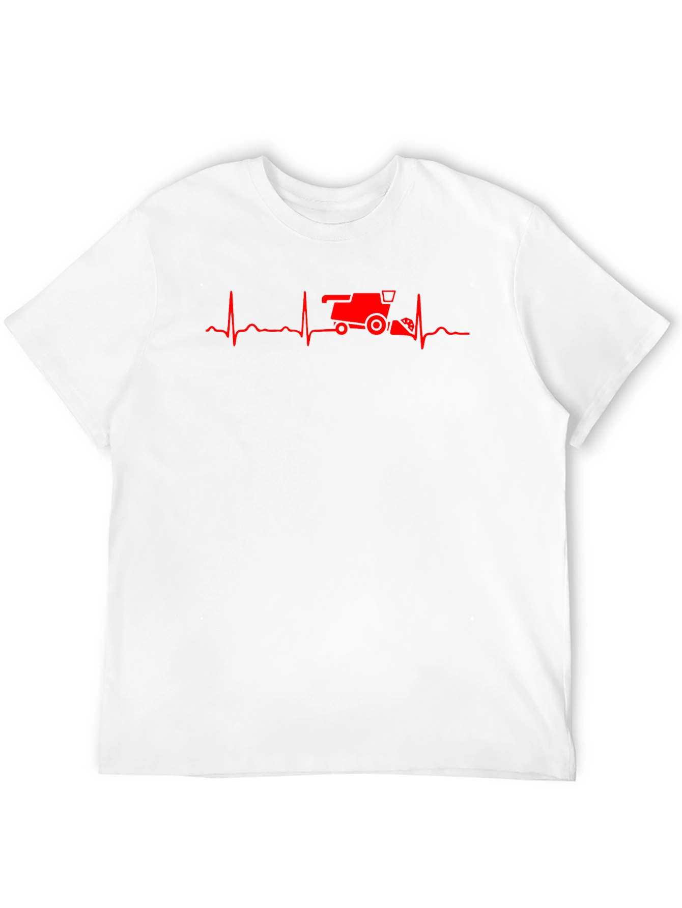 Farmer Heartbeat T-Shirt - Red Combine Design