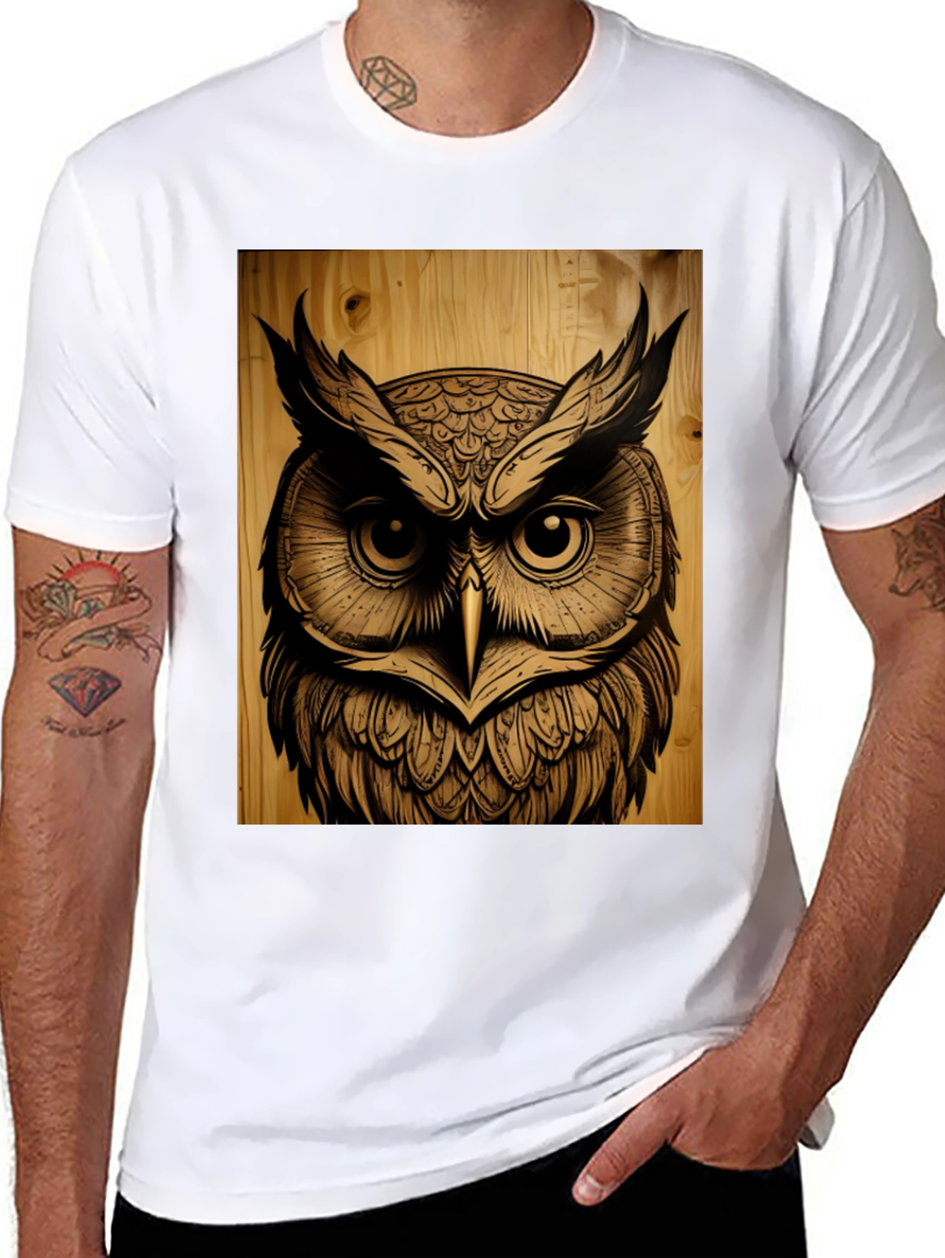 Owl Graphic Black T-Shirt