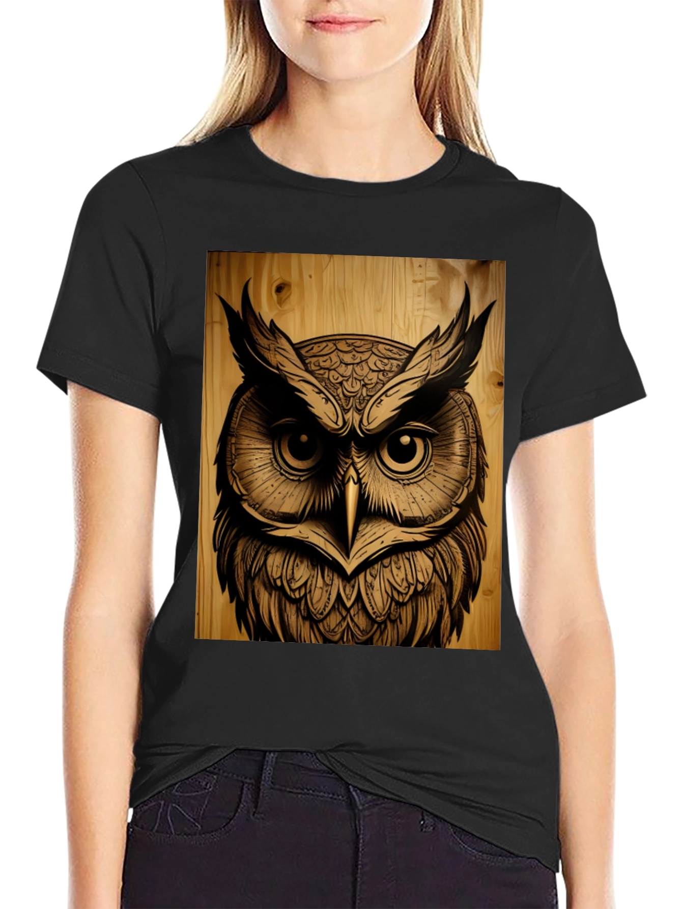 Owl Graphic Black T-Shirt
