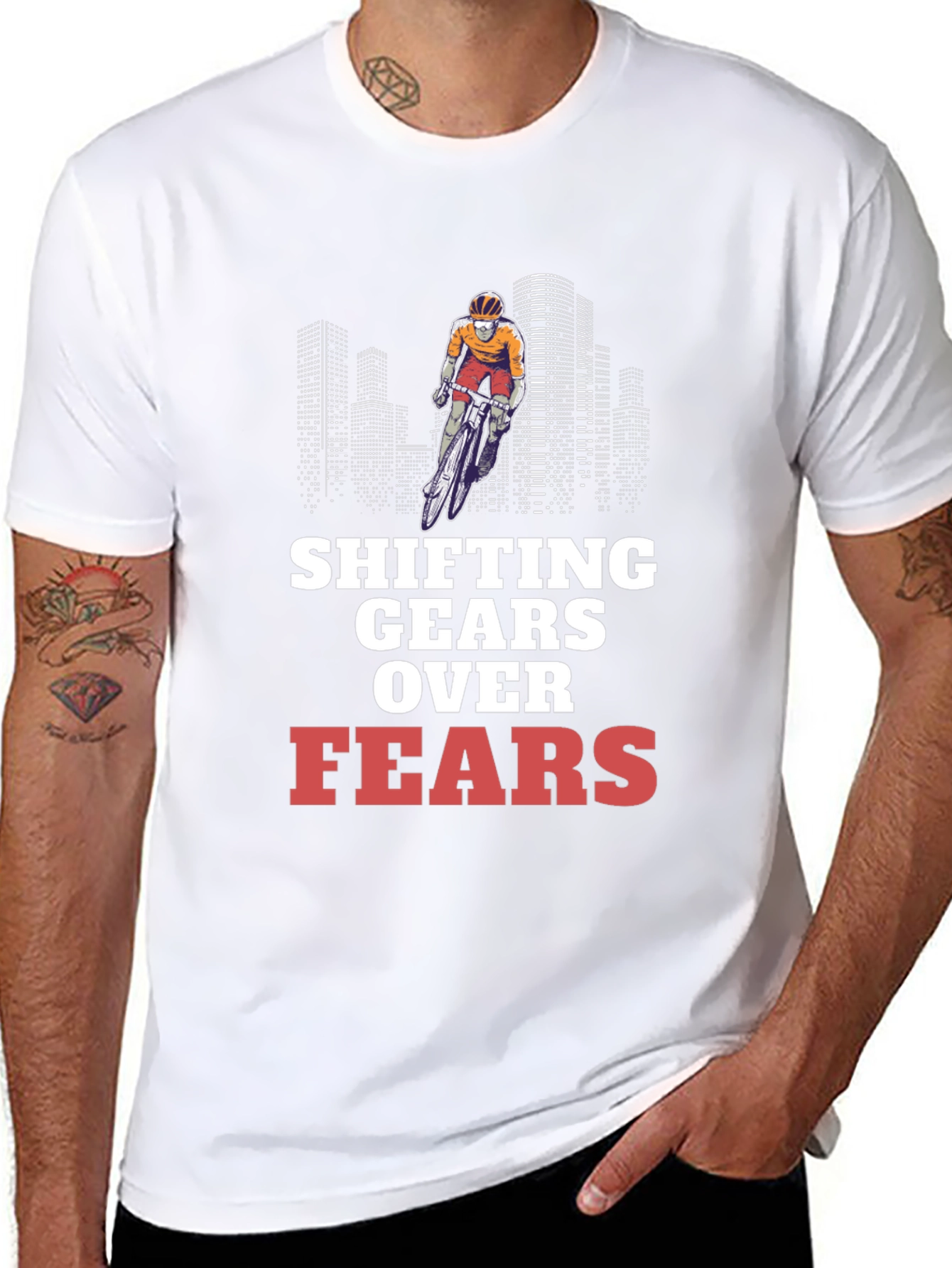 Shifting Gears Over Fears Cycling T-Shirt