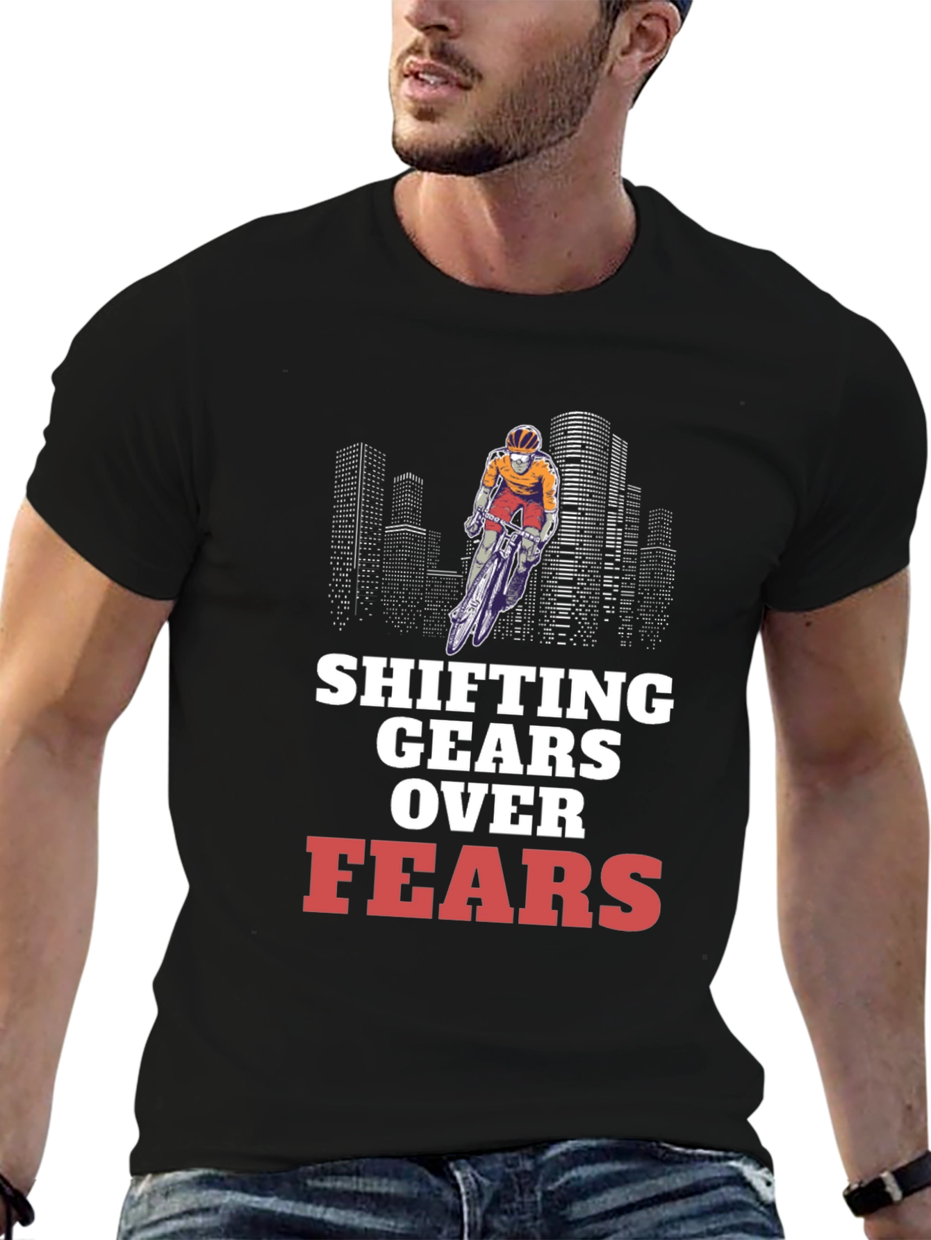 Shifting Gears Over Fears Cycling T-Shirt
