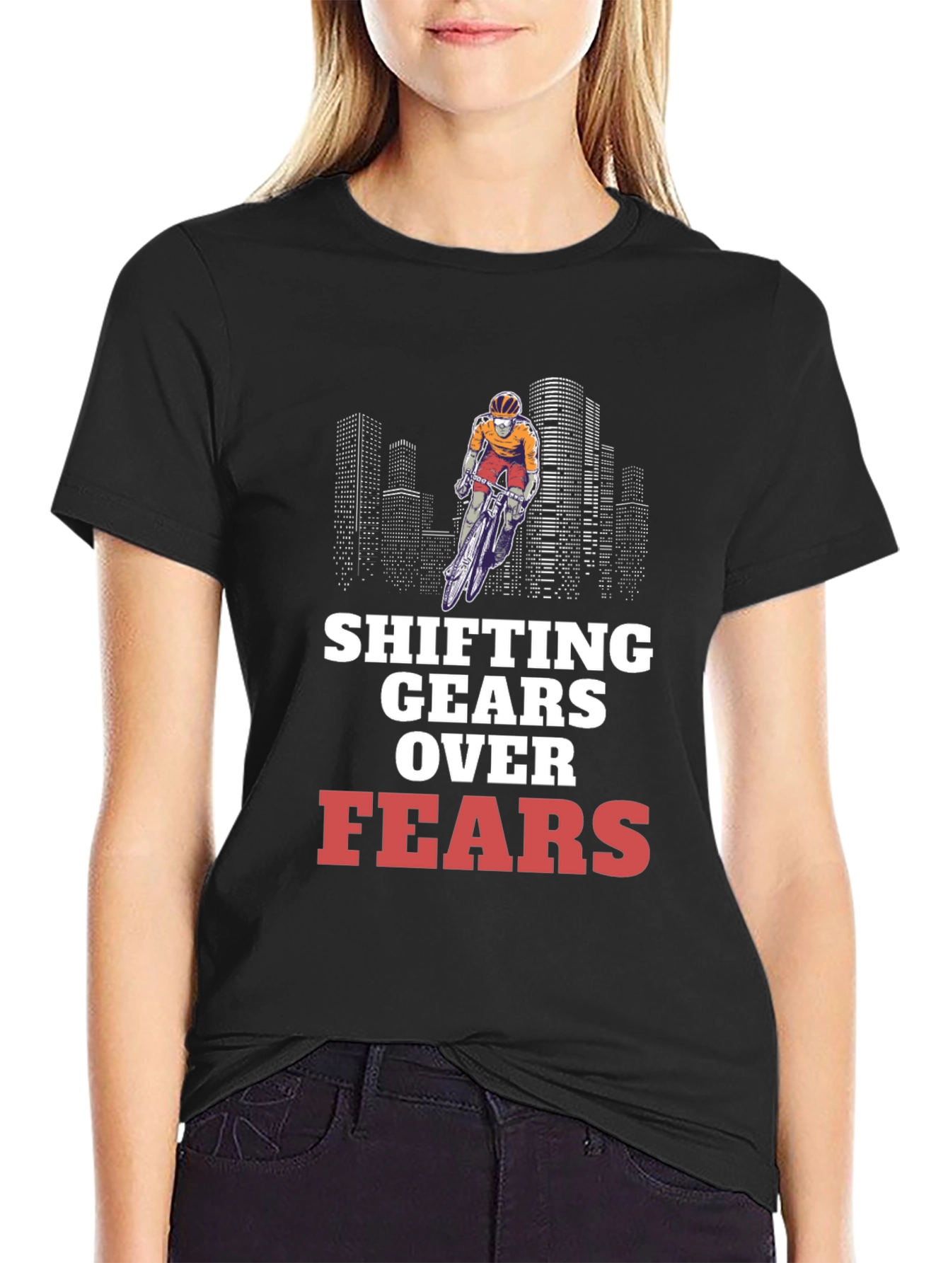Shifting Gears Over Fears Cycling T-Shirt
