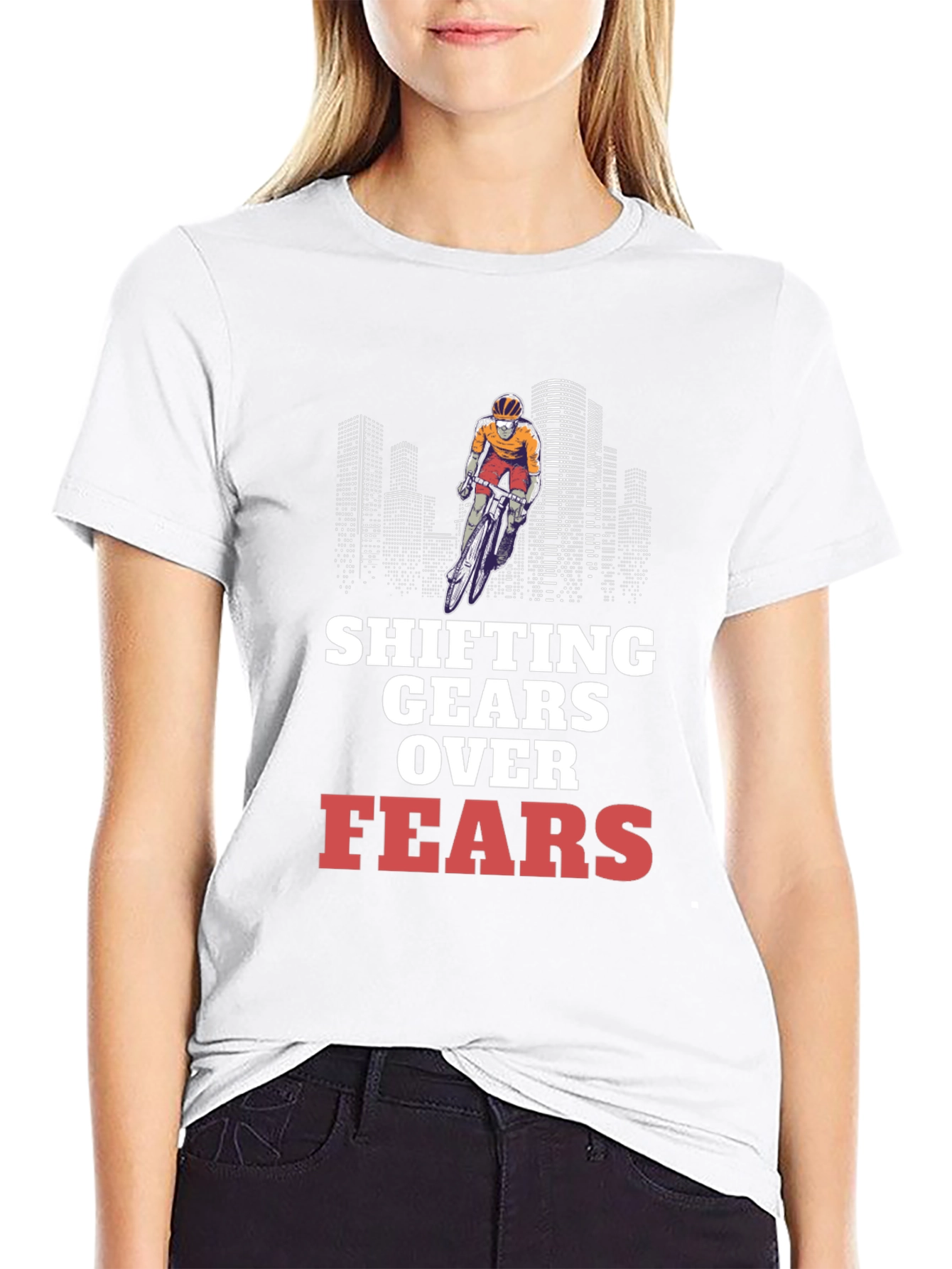 Shifting Gears Over Fears Cycling T-Shirt