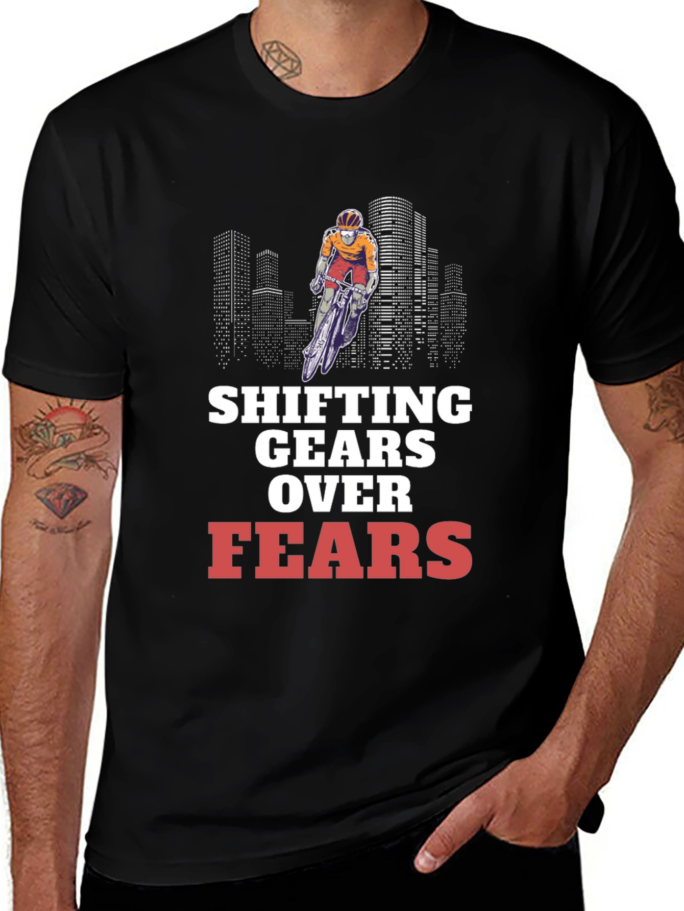Shifting Gears Over Fears Cycling T-Shirt