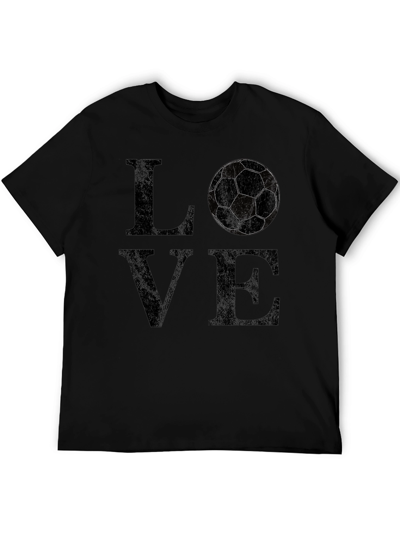 Love Soccer Graphic T-Shirt - Black