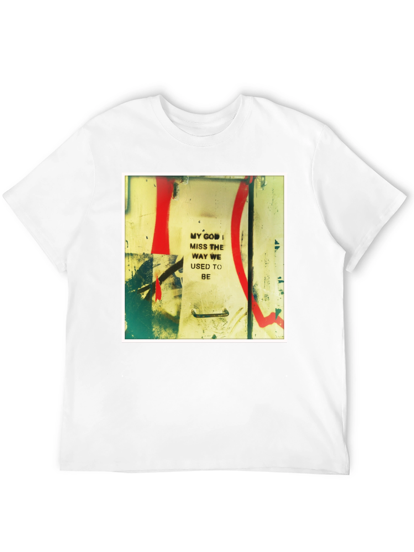 Artistic Graphic Print Crew Neck Tee