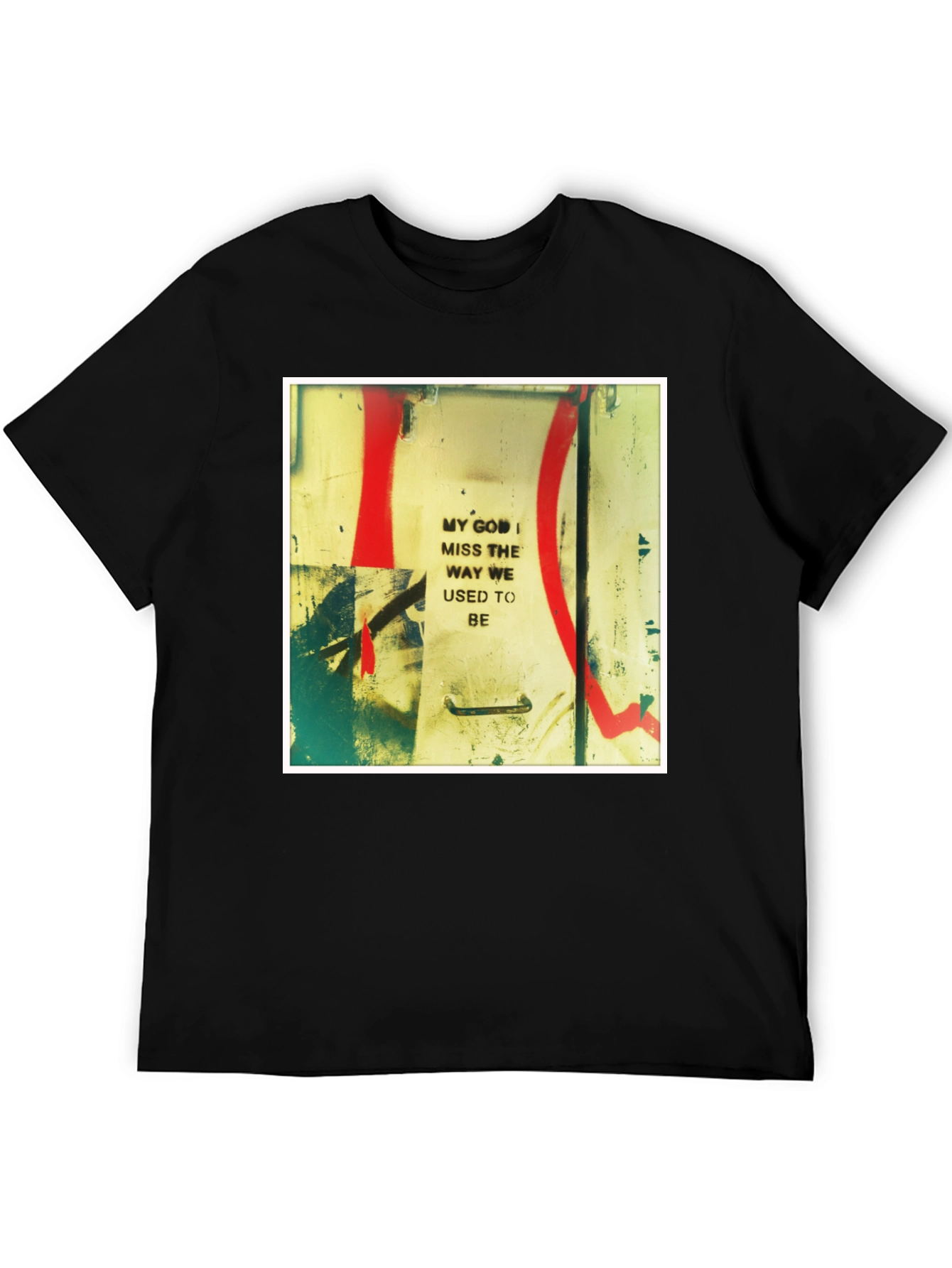 Artistic Graphic Print Crew Neck Tee