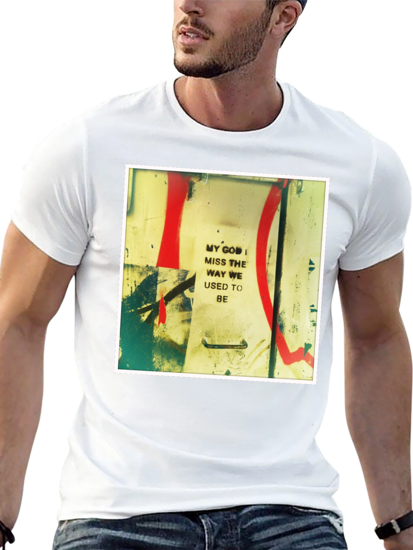 Artistic Graphic Print Crew Neck Tee