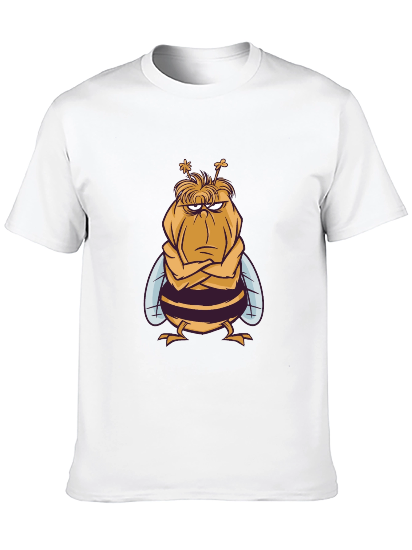 Grumpy Bee Graphic Tee - Mens Black Cotton T-Shirt