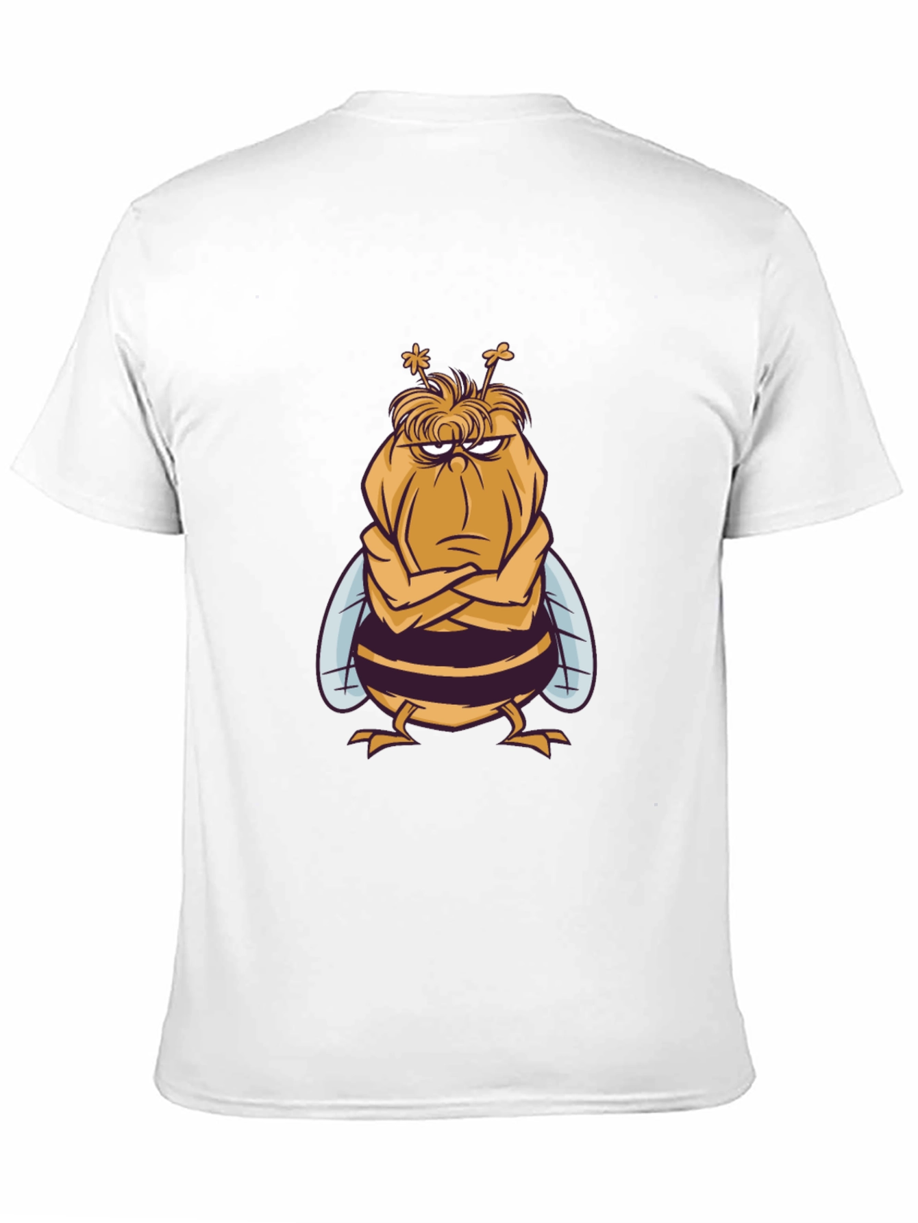 Grumpy Bee Graphic Tee - Mens Black Cotton T-Shirt