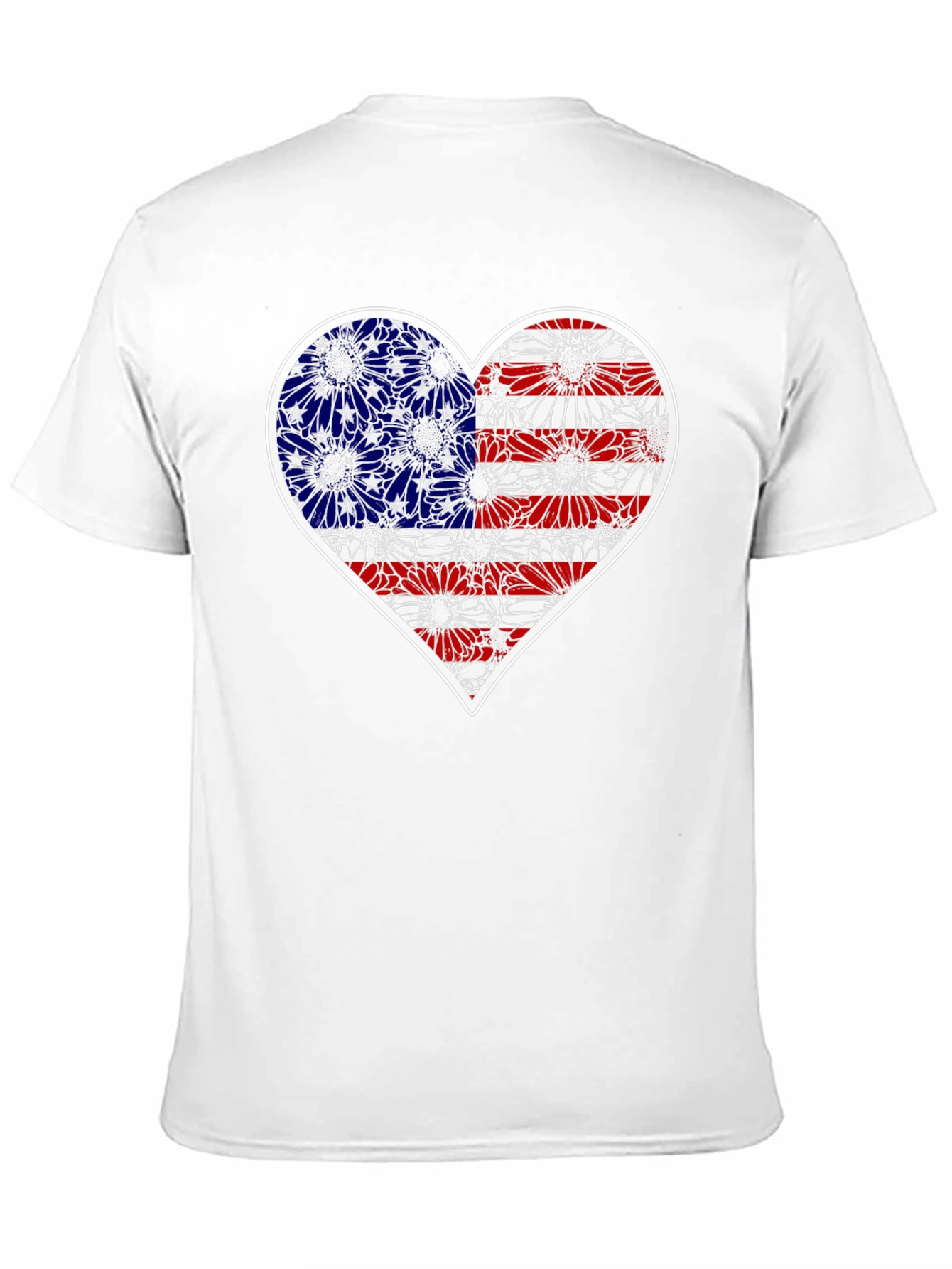 Patriotic Heart Flag Graphic T-Shirt