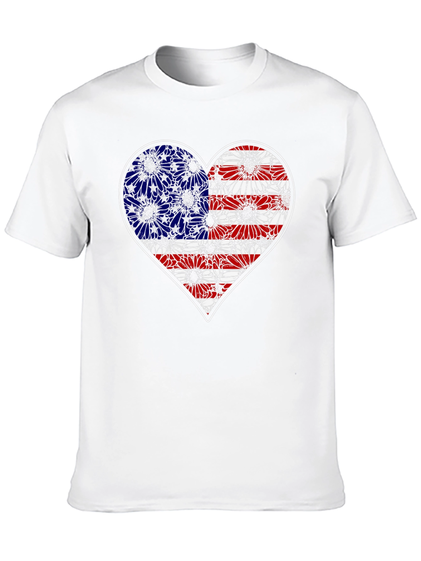 Patriotic Heart Flag Graphic T-Shirt