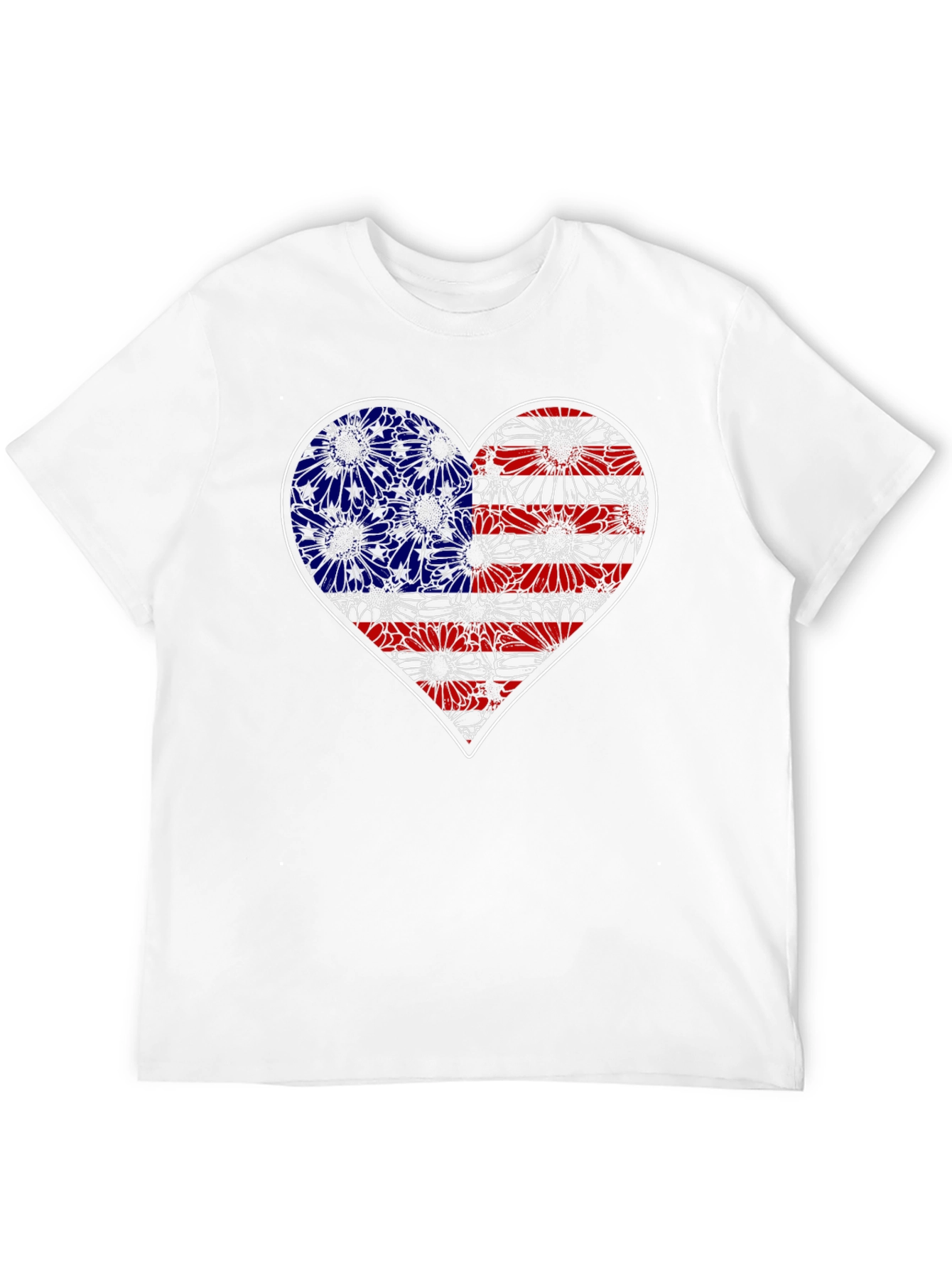 Patriotic Heart Flag Graphic T-Shirt