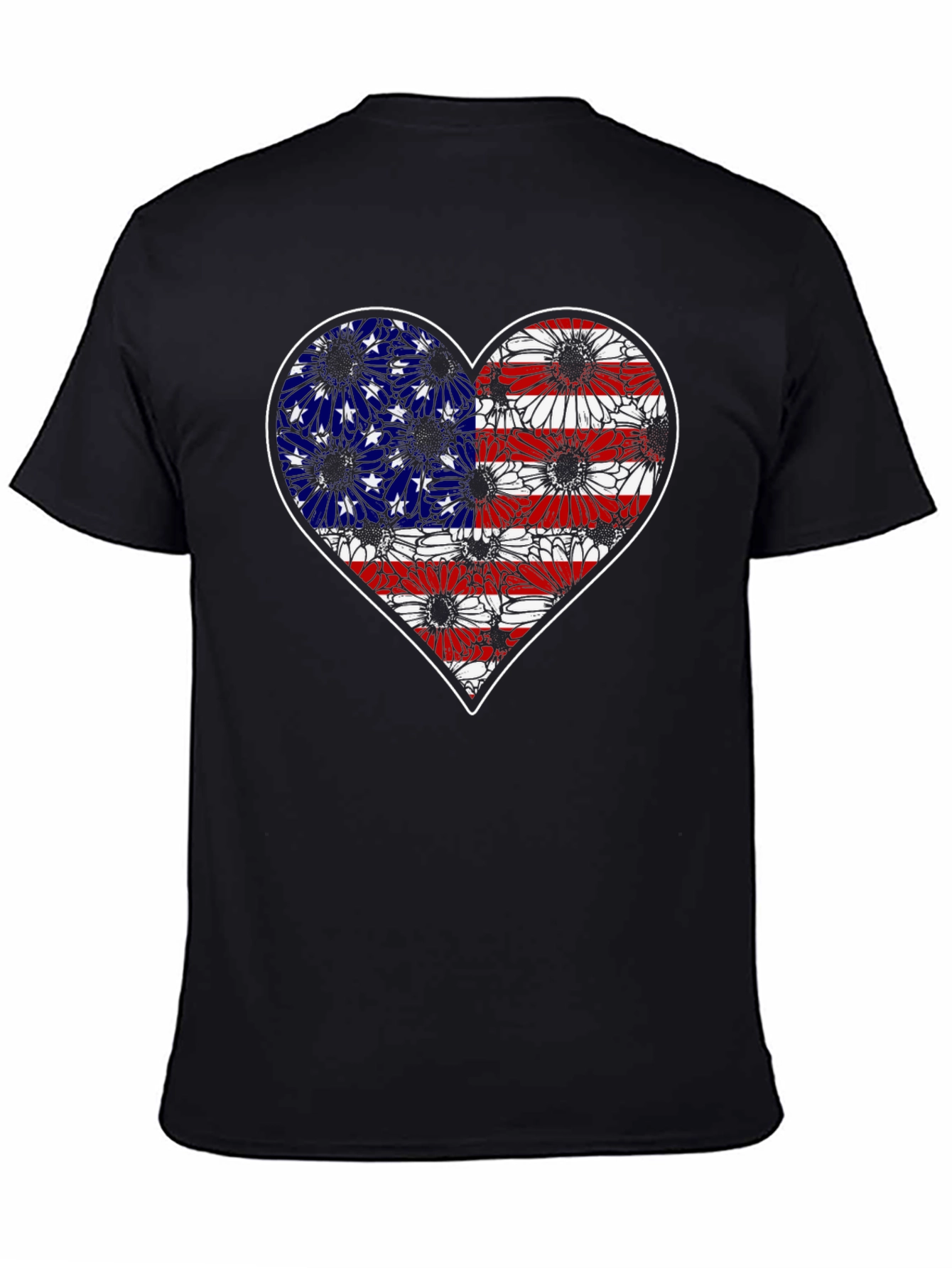 Patriotic Heart Flag Graphic T-Shirt