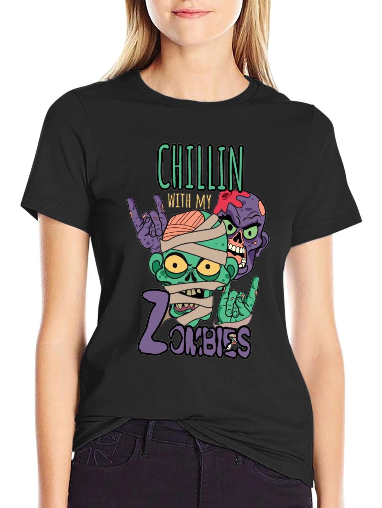 Chillin With My Zombies Graphic T-Shirt