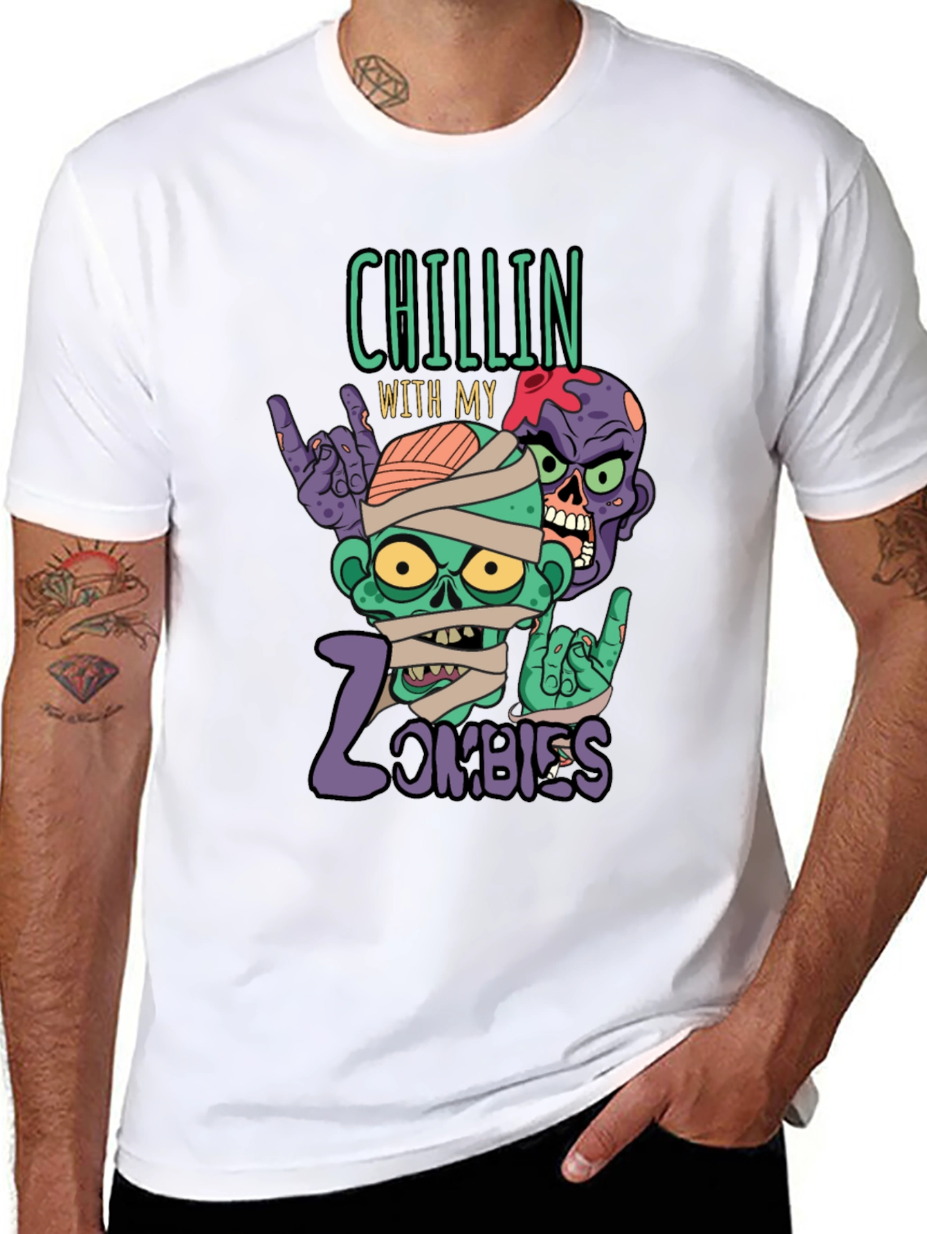 Chillin With My Zombies Graphic T-Shirt