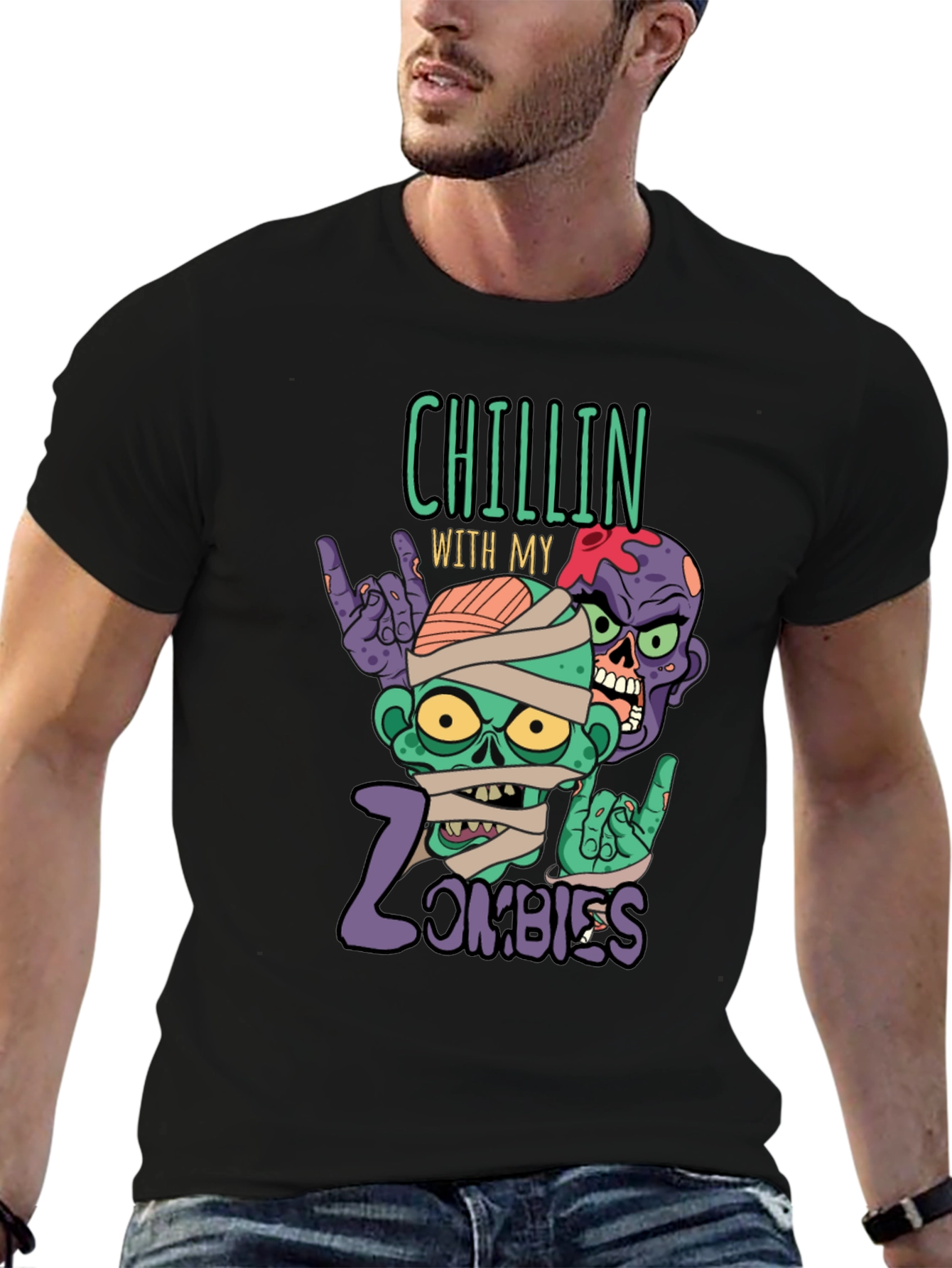 Chillin With My Zombies Graphic T-Shirt