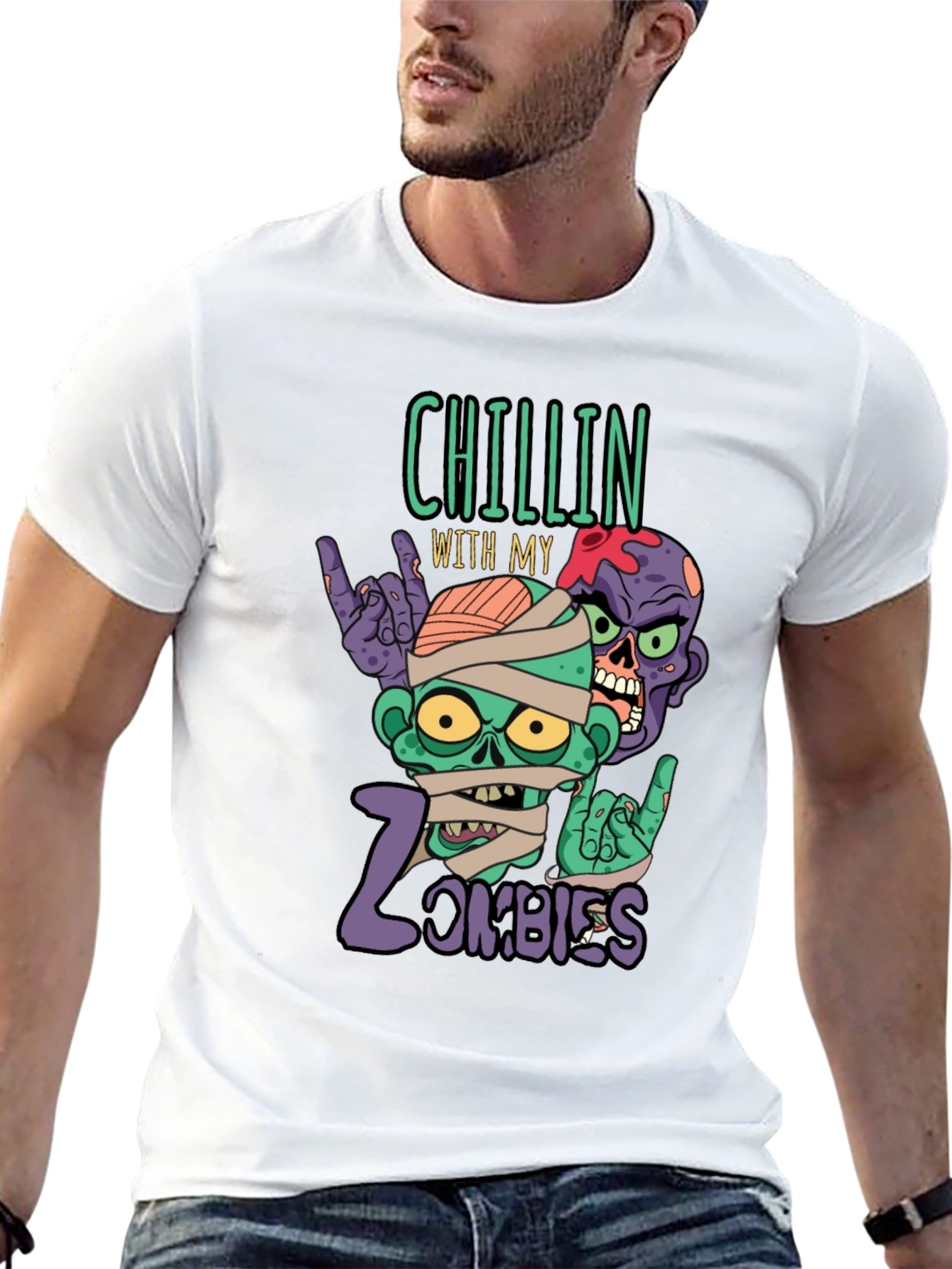Chillin With My Zombies Graphic T-Shirt