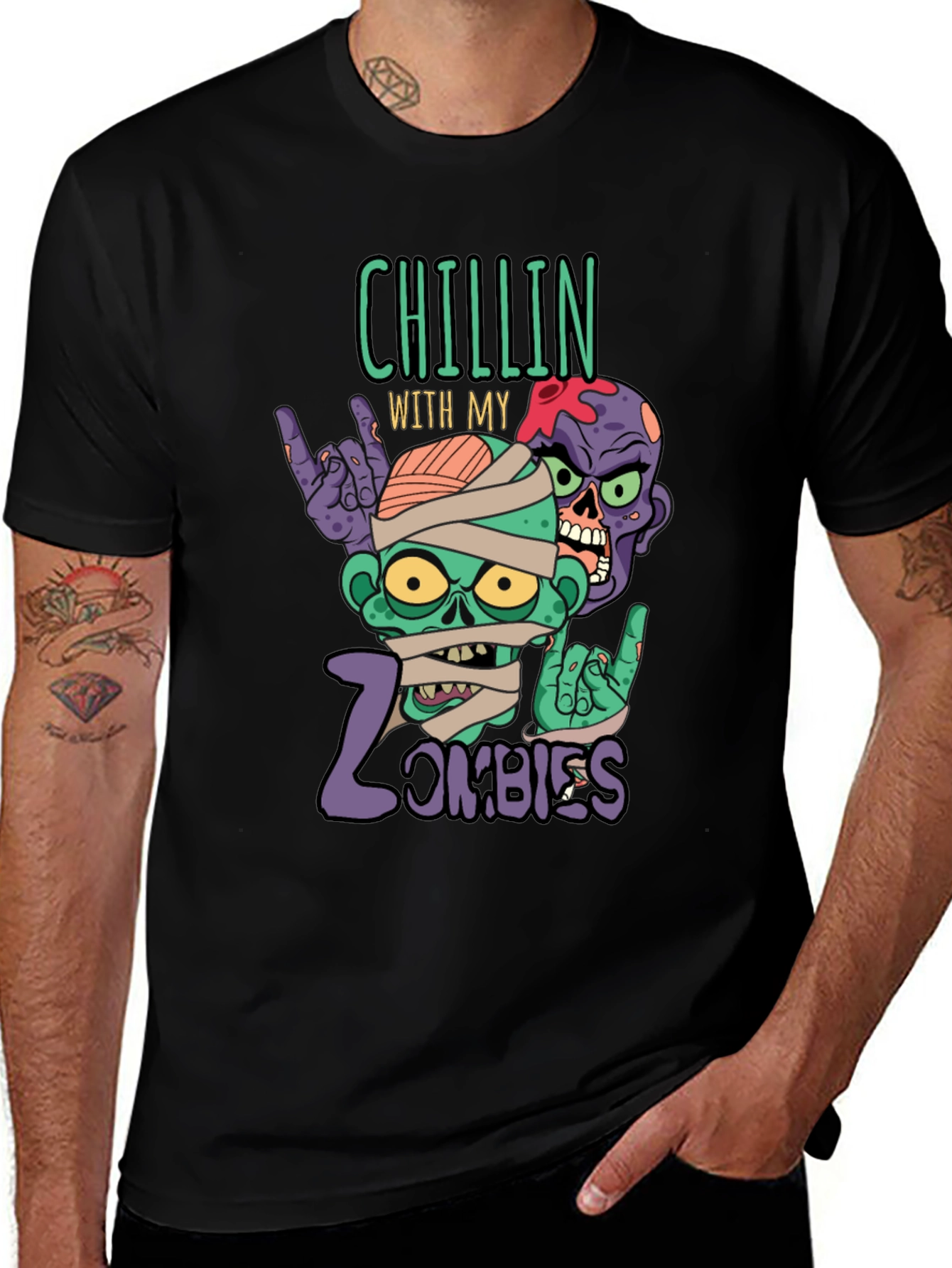 Chillin With My Zombies Graphic T-Shirt