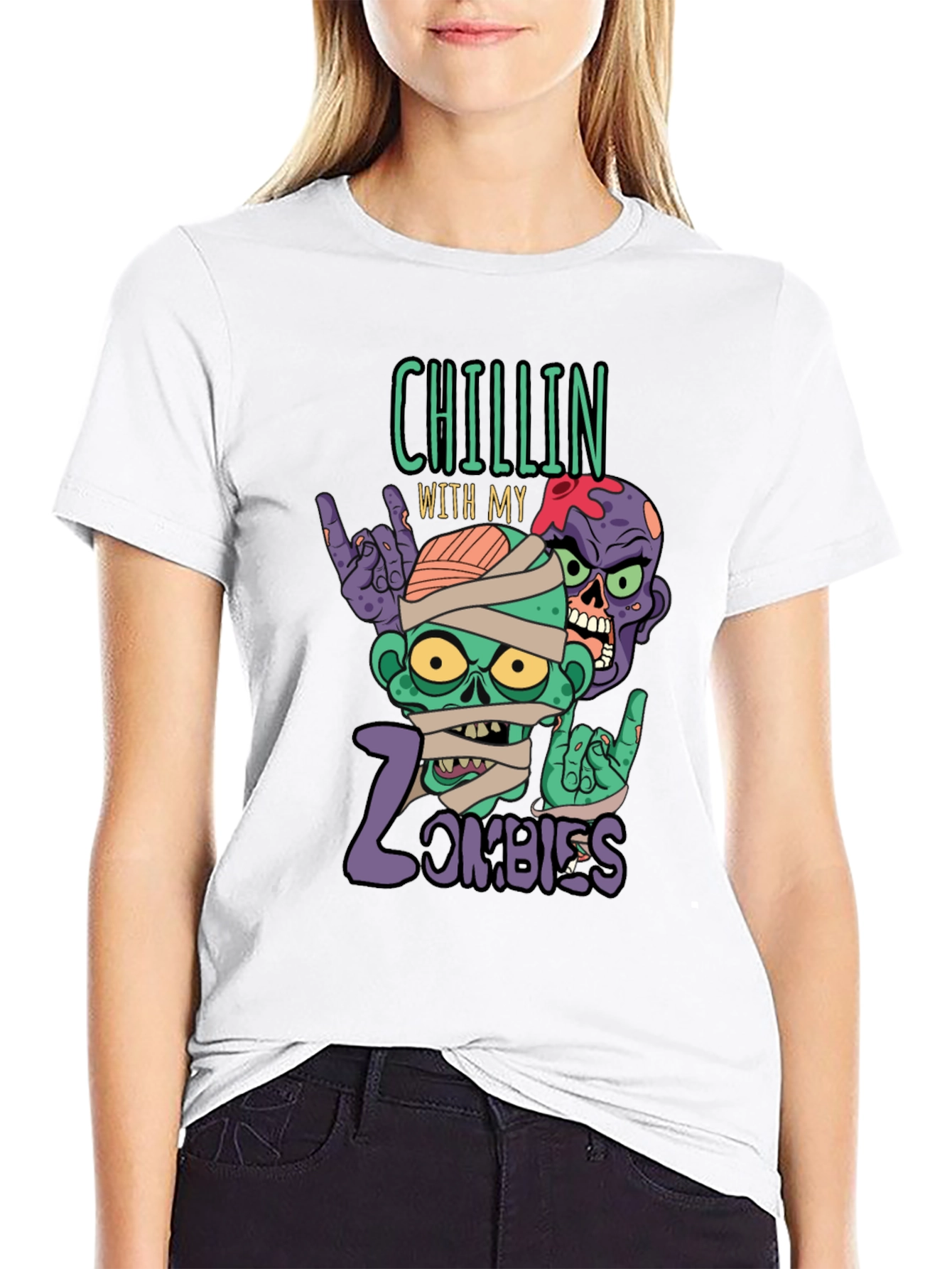 Chillin With My Zombies Graphic T-Shirt