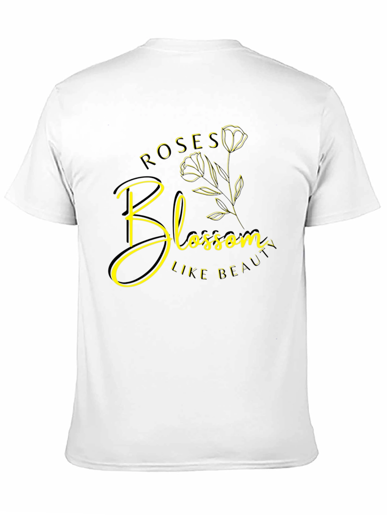 Roses Blossom Like Beauty Graphic Tee - Black