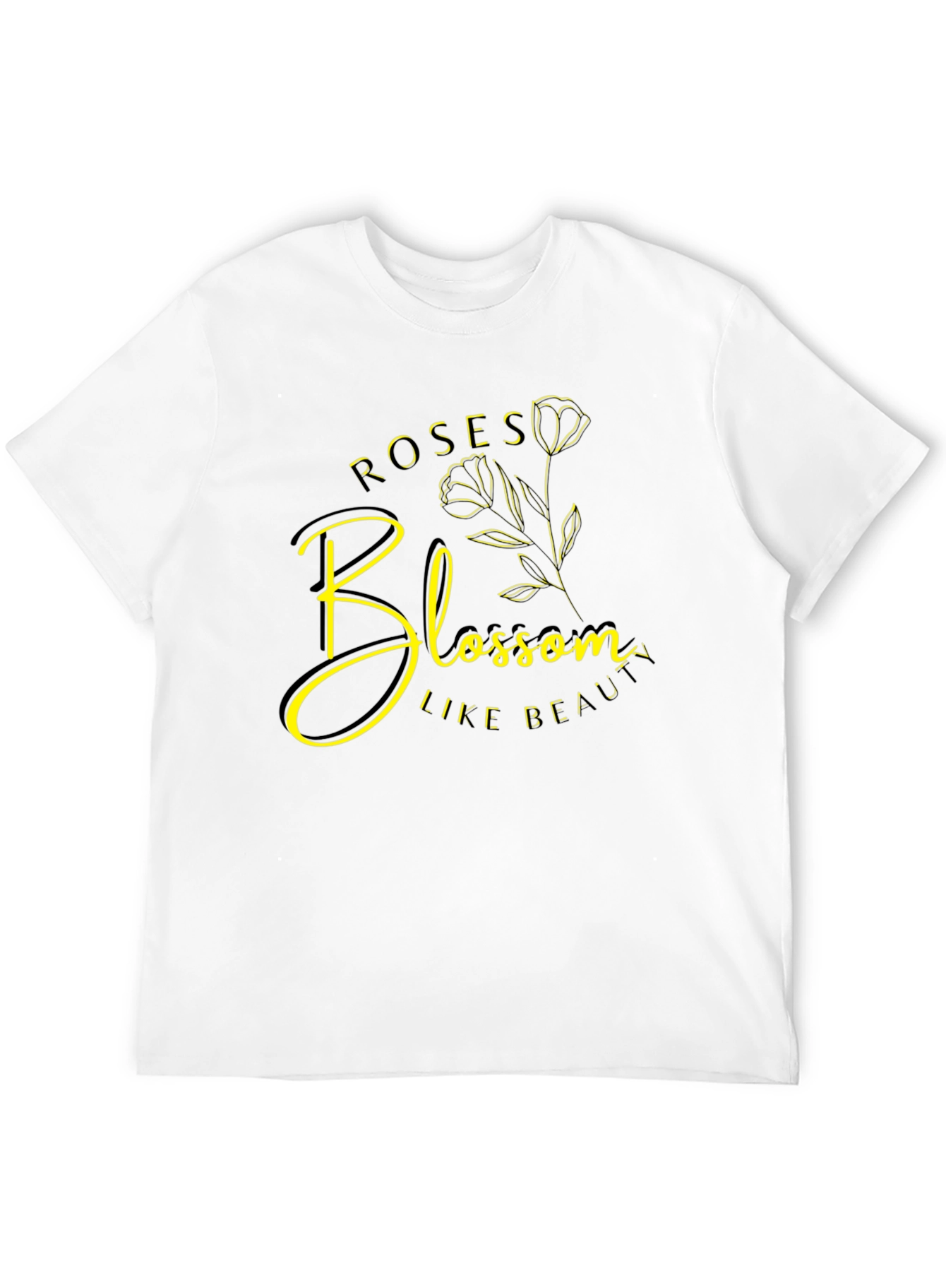 Roses Blossom Like Beauty Graphic Tee - Black