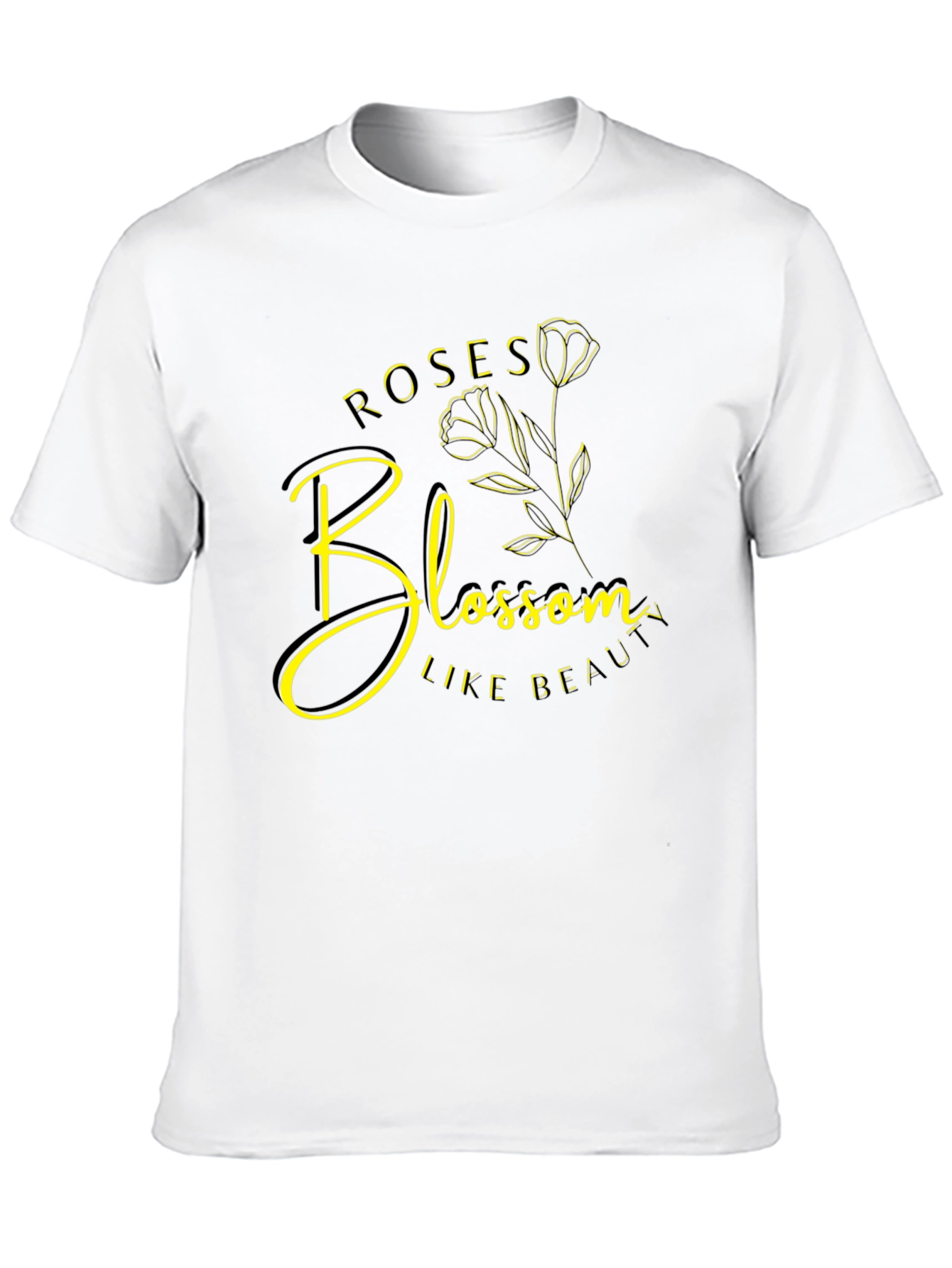Roses Blossom Like Beauty Graphic Tee - Black