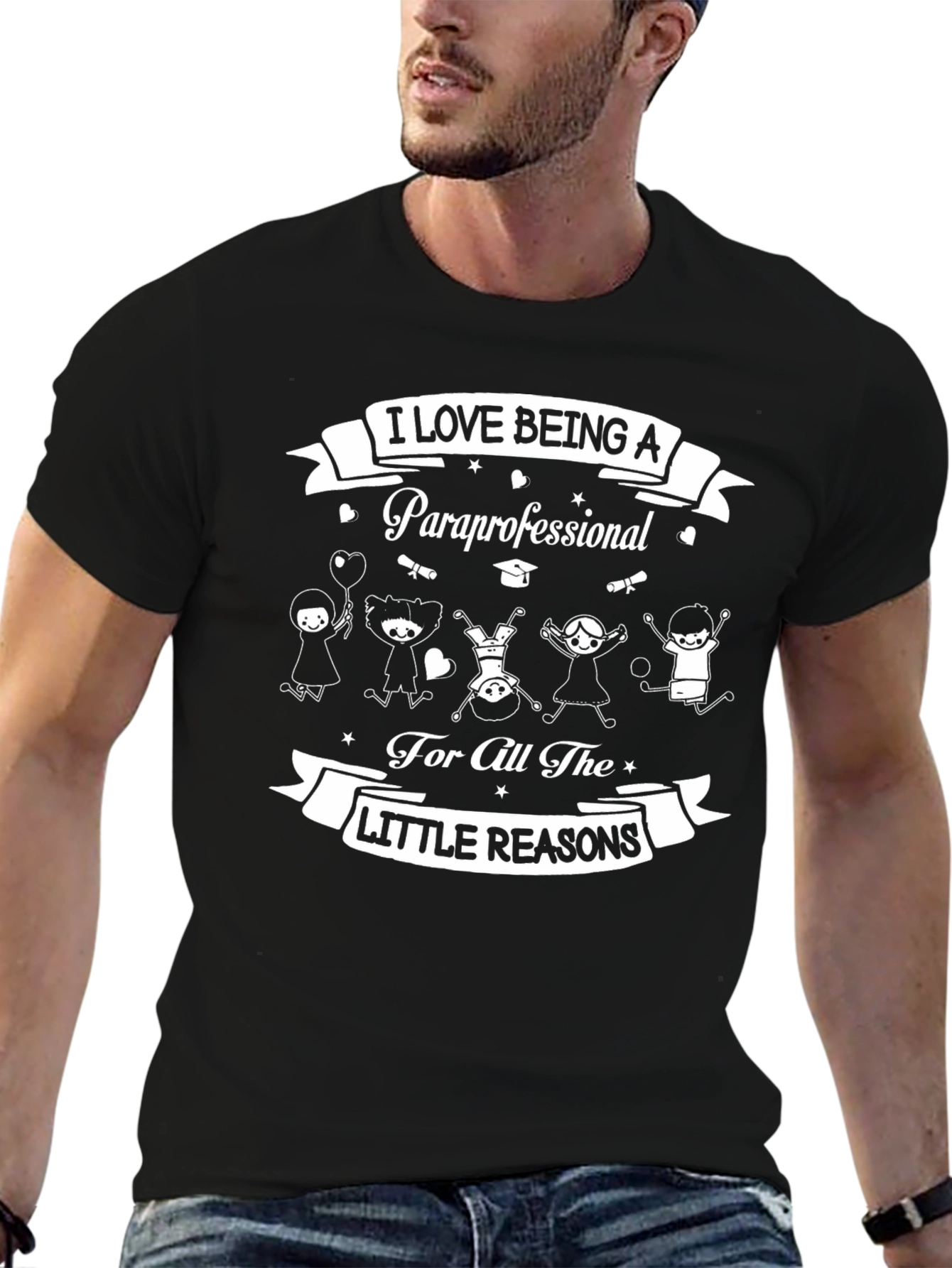 I Love Being A Paraprofessional Black T-Shirt