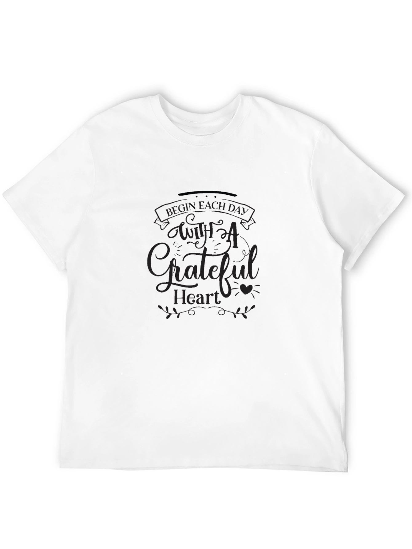 Grateful Heart Graphic Tee - Black Casual Shirt