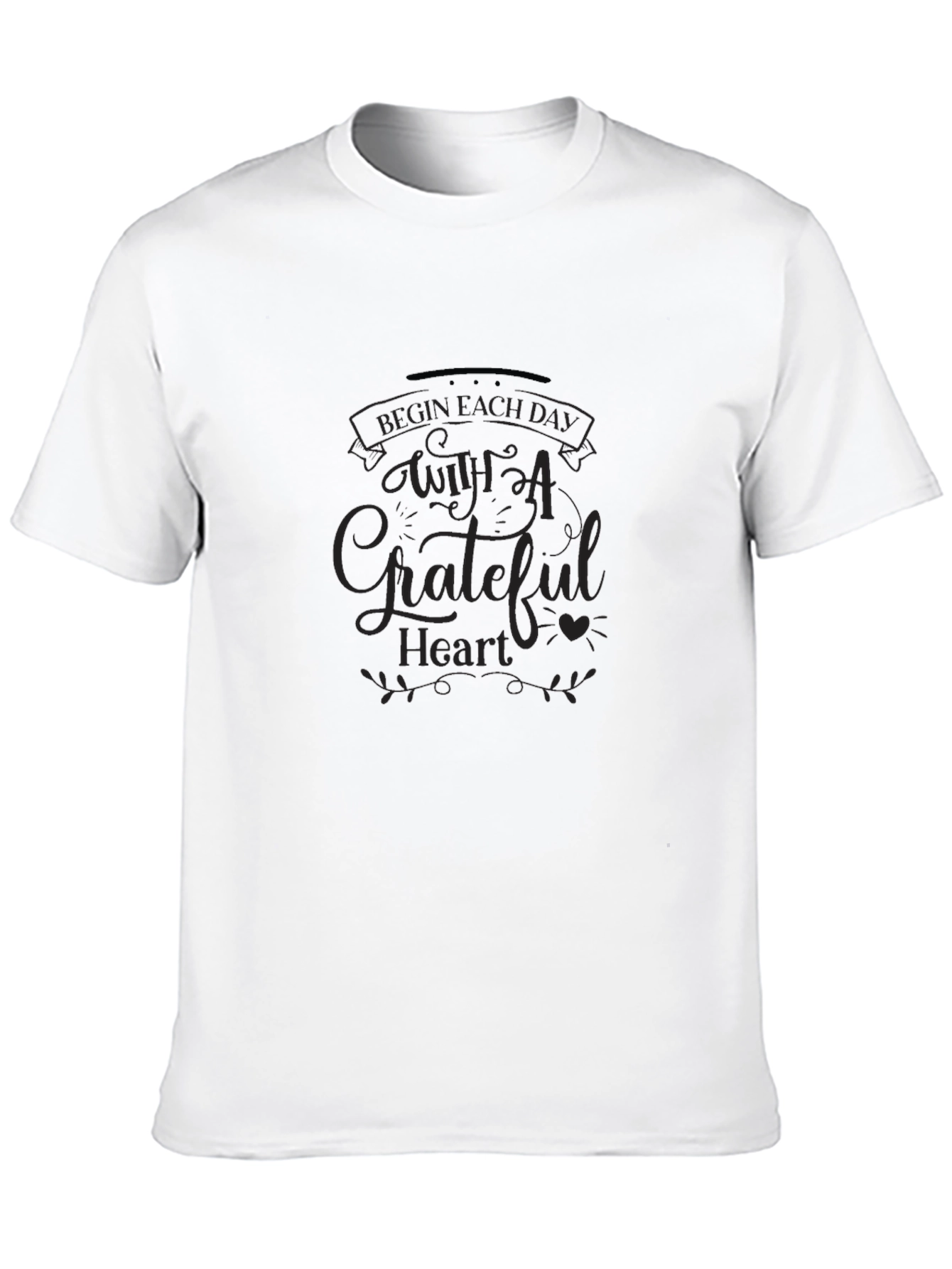 Grateful Heart Graphic Tee - Black Casual Shirt