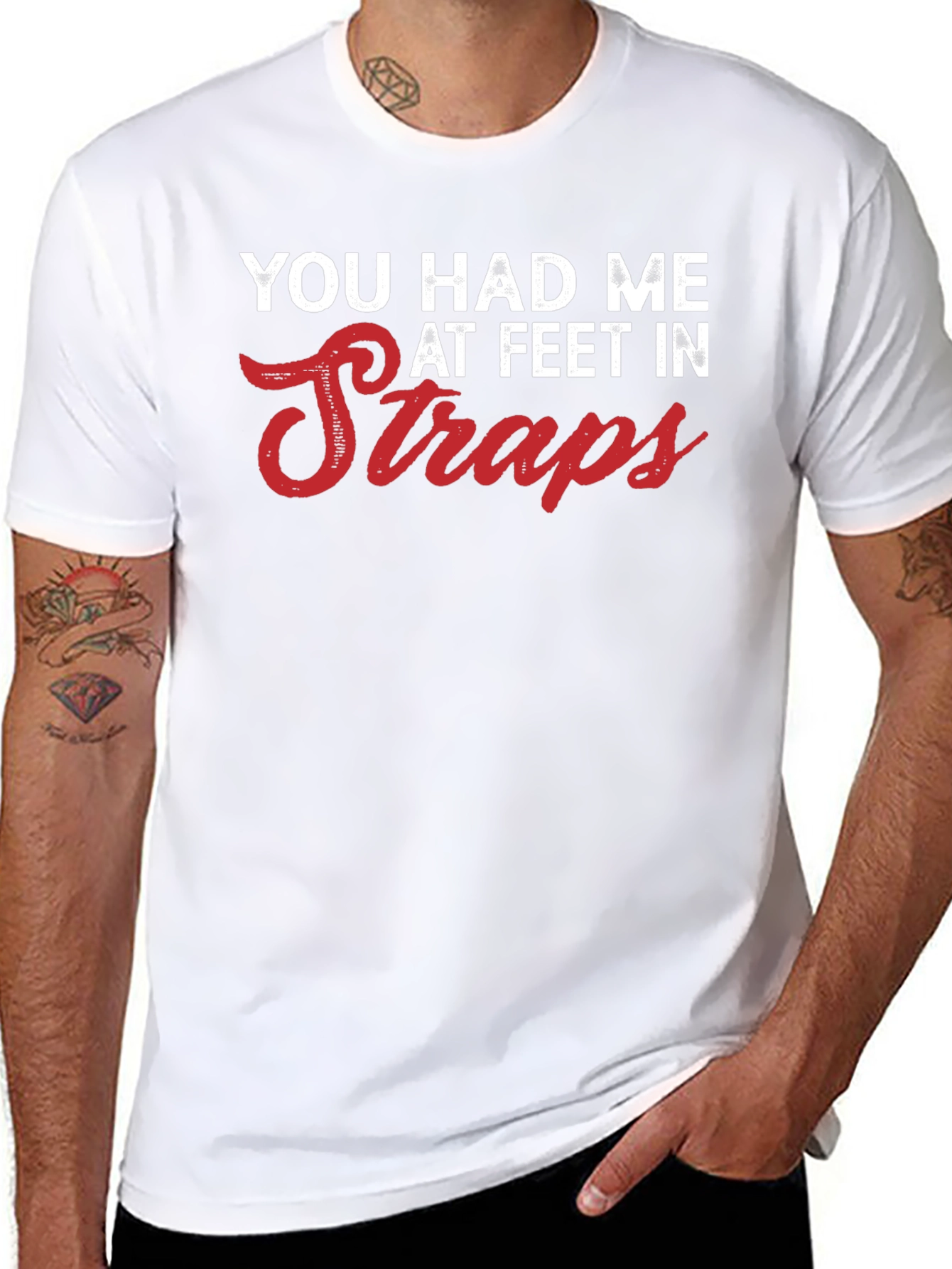 You Had Me at Feet in Straps Graphic Tee