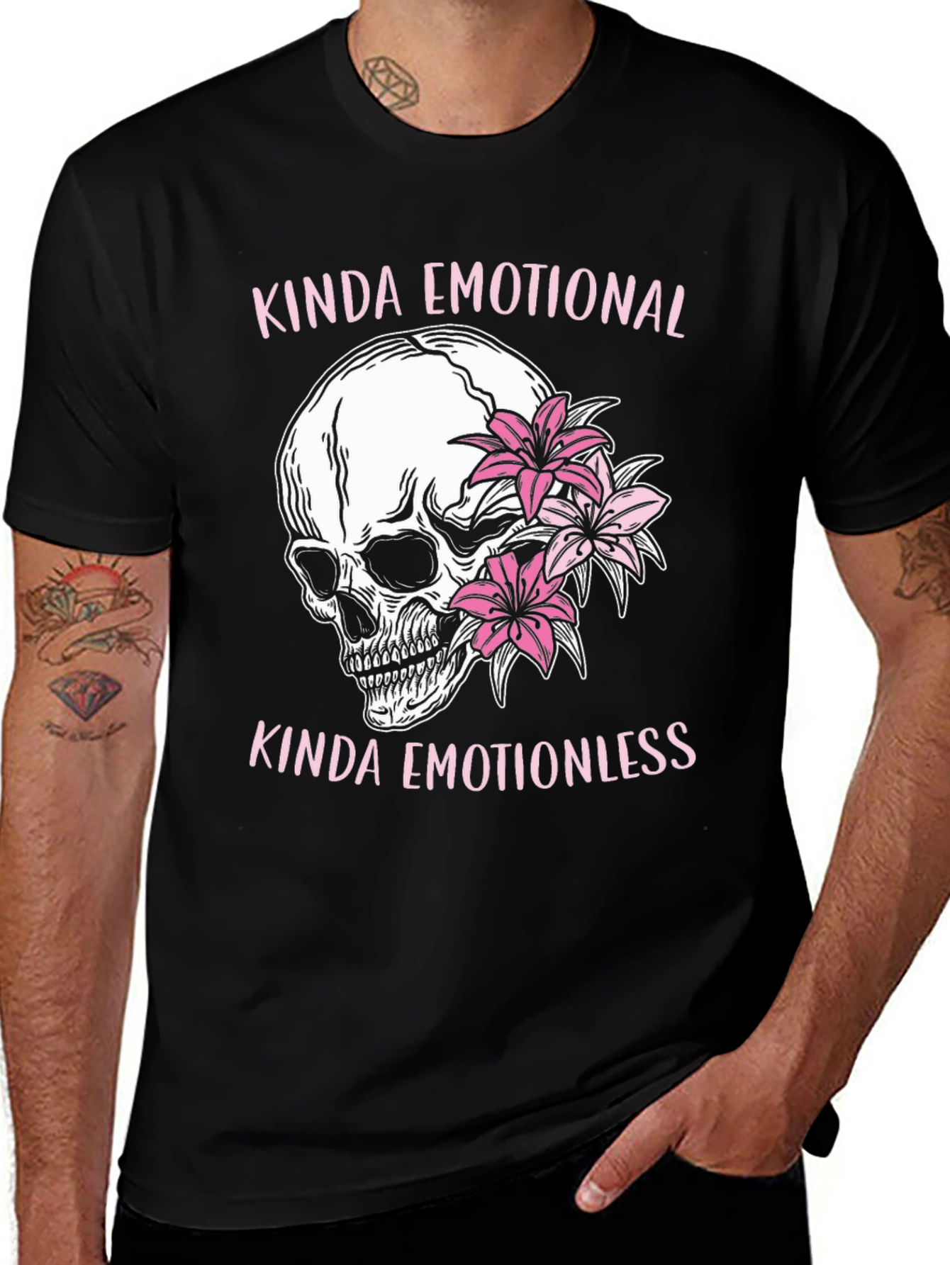 Emotional/Emotionless Skull Graphic T-Shirt