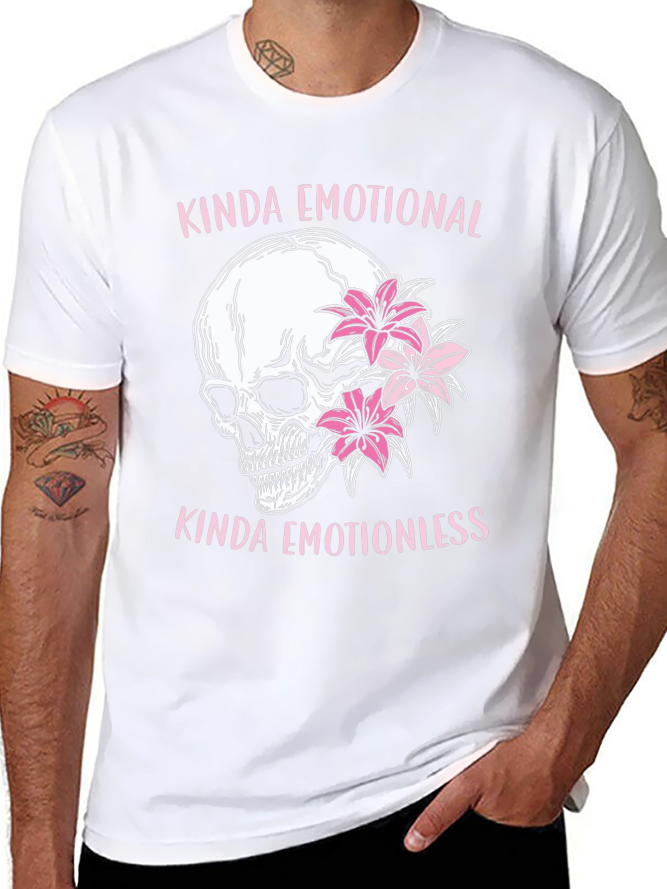 Emotional/Emotionless Skull Graphic T-Shirt